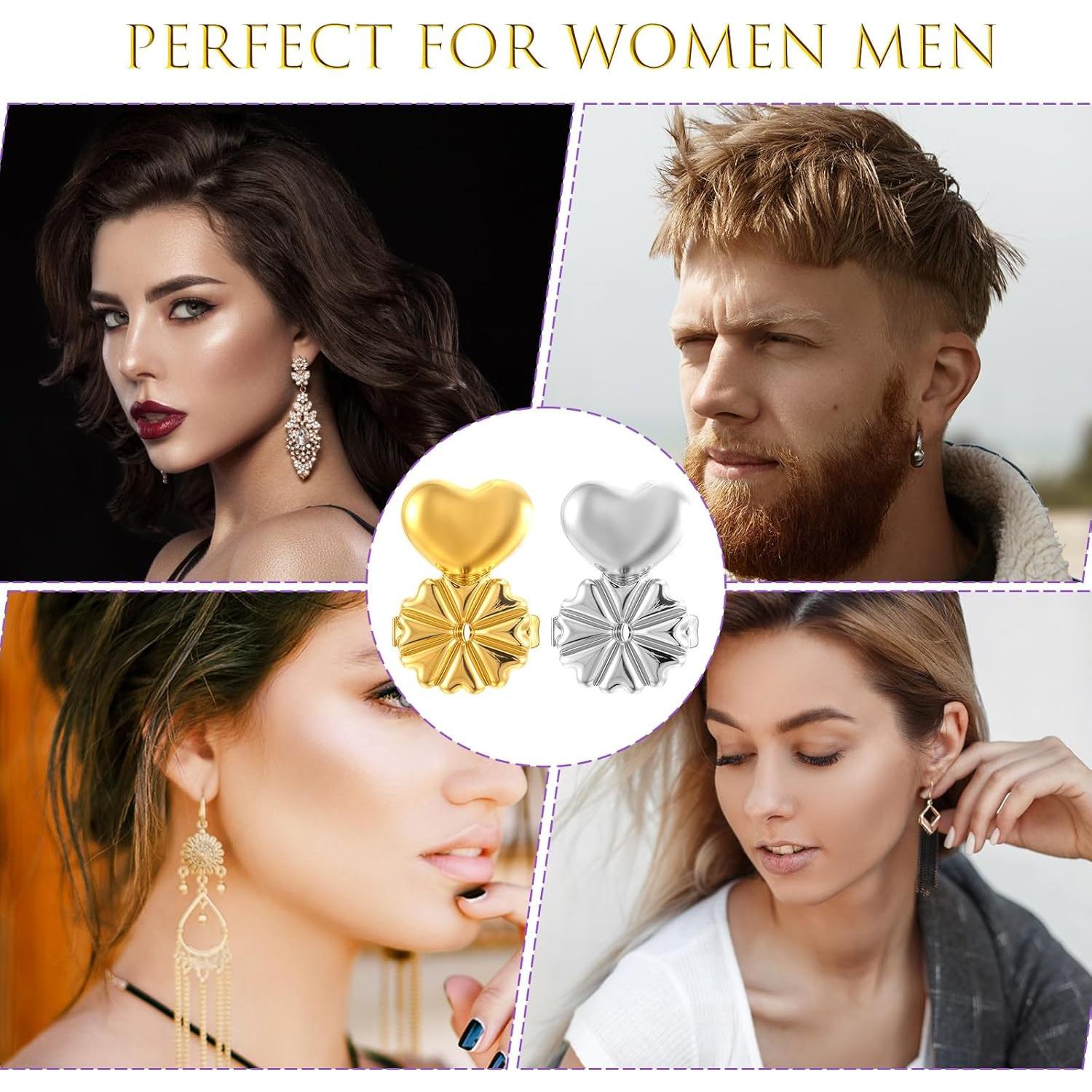 4 Pares de Respaldos Elevadores para Pendientes HJZHII - Plata y Oro