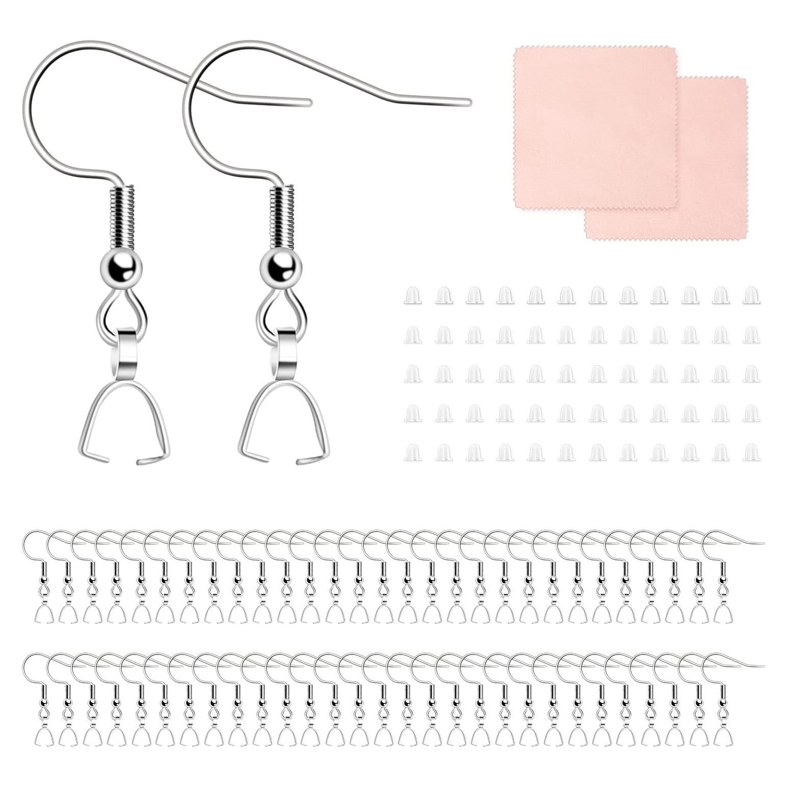 Ganchos de Aretes Hipoalergénicos VIW Acero Inoxidable 100 Piezas