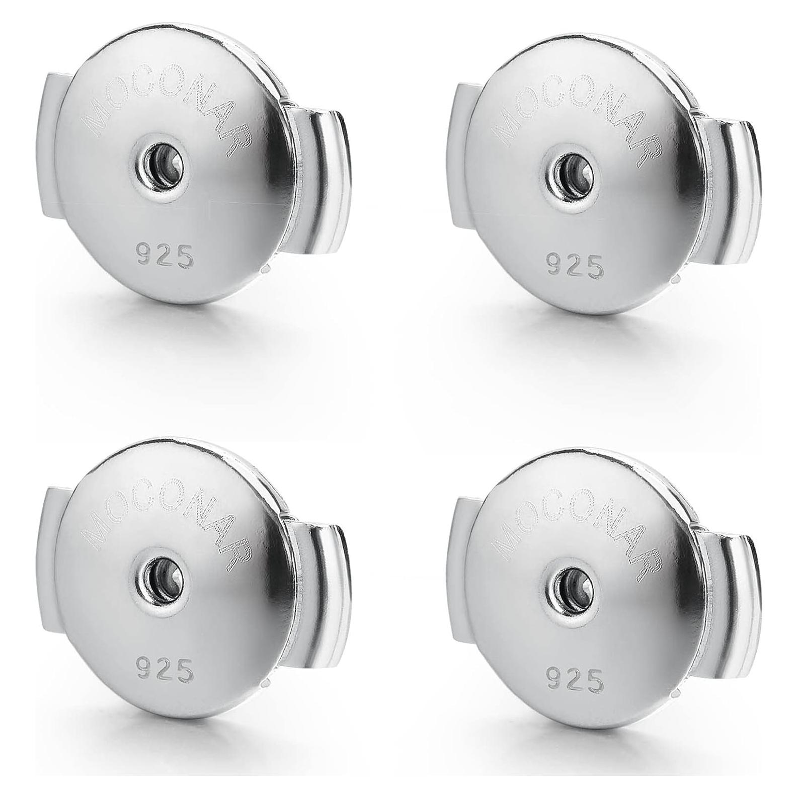 Cierres de Aretes de Oro Blanco 14K Hipoalergénicos Moconar