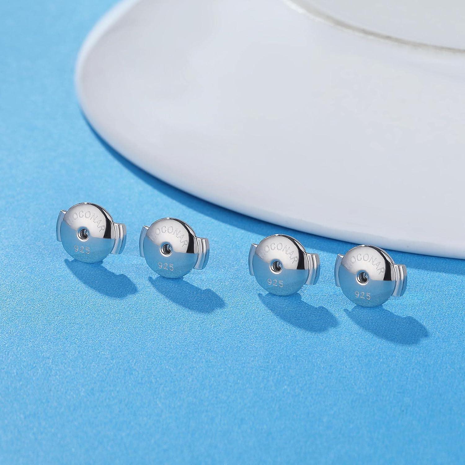 Cierres de Aretes de Oro Blanco 14K Hipoalergénicos Moconar