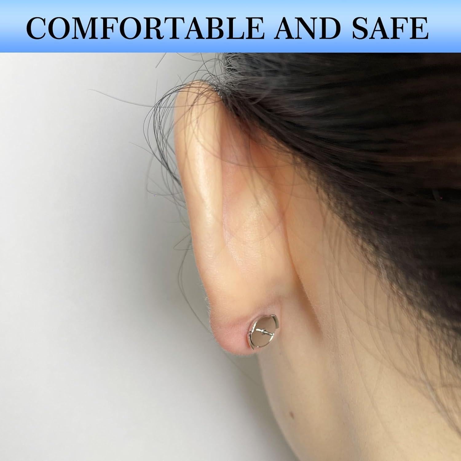 Cierres de Aretes de Oro Blanco 14K Hipoalergénicos Moconar