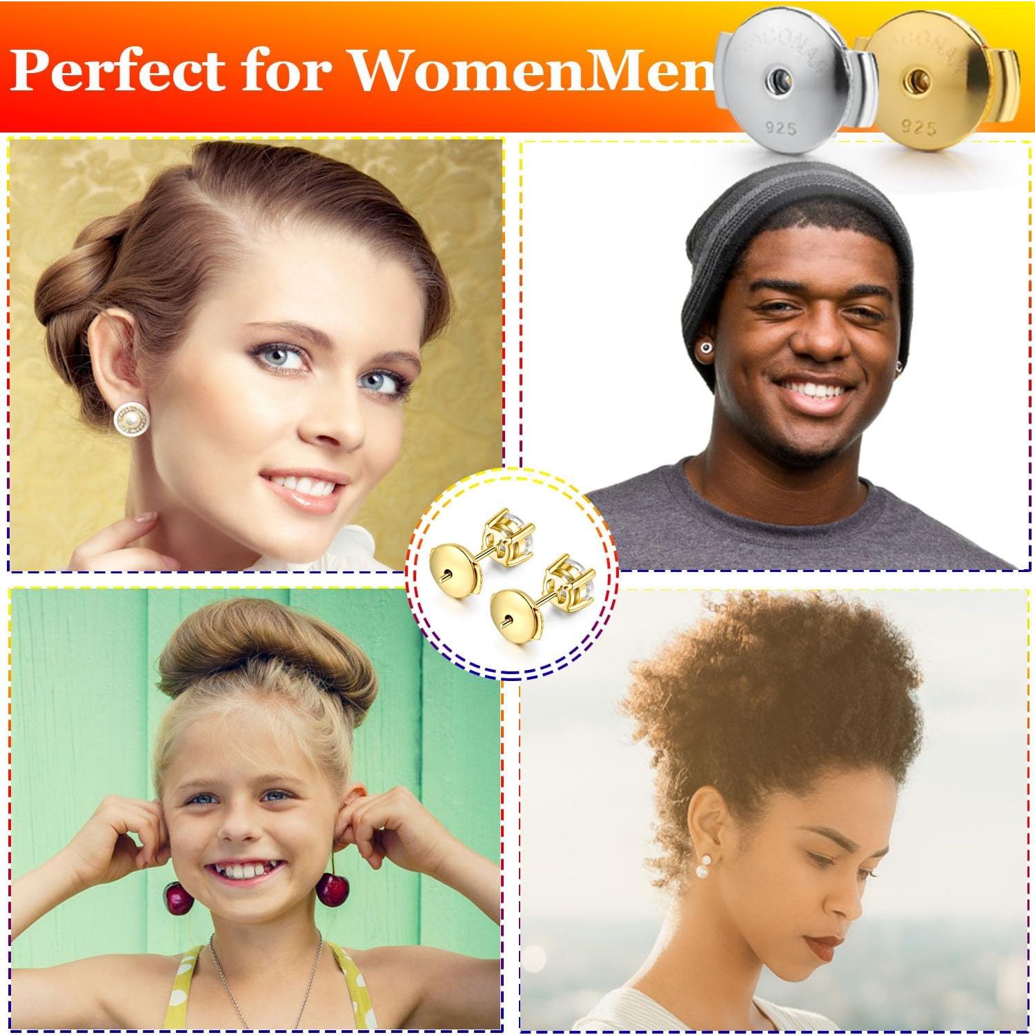 Cierres de Aretes de Oro Blanco 14K Hipoalergénicos Moconar