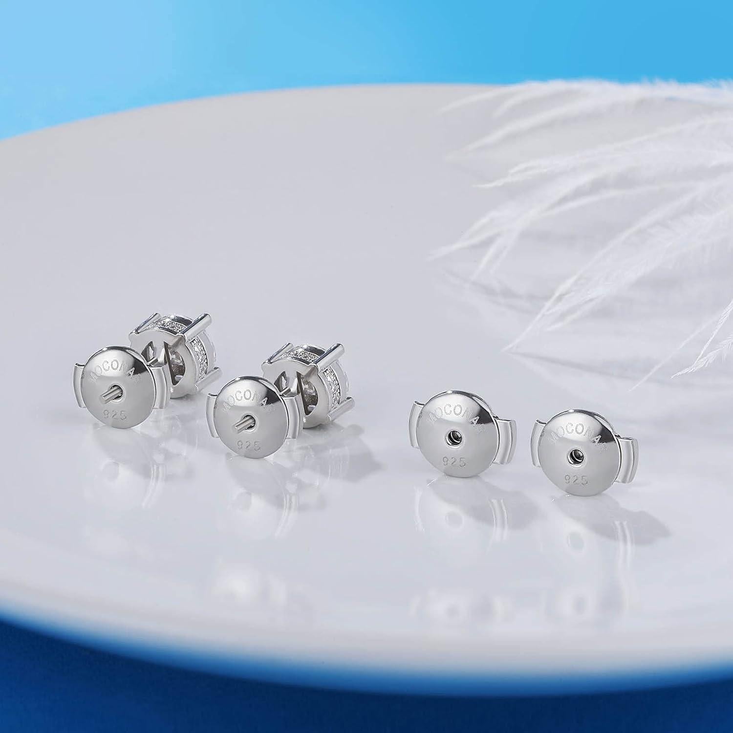 Cierres de Aretes de Oro Blanco 14K Hipoalergénicos Moconar