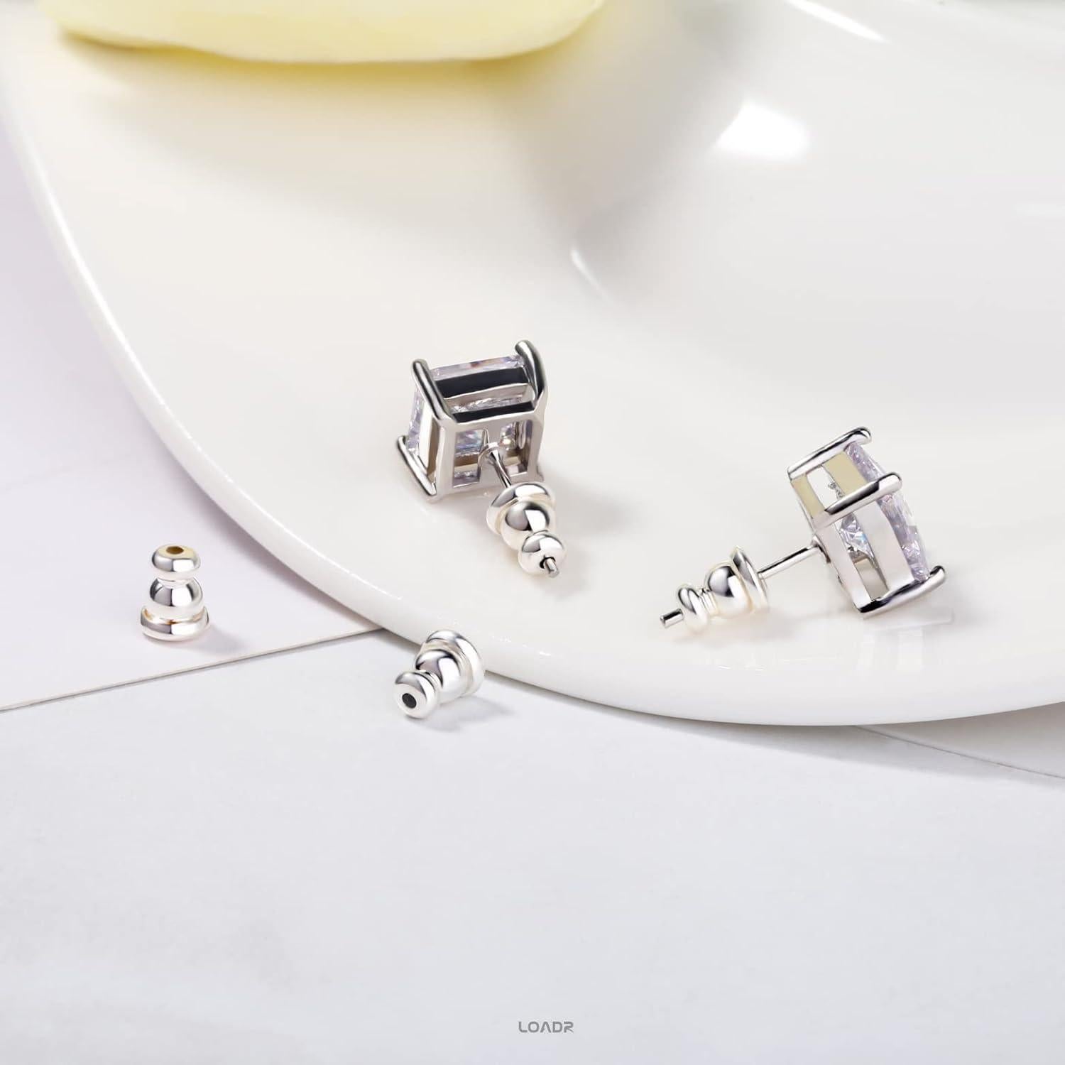 Cierres de Aretes de Seguridad LOADR Plata 925 Hipoalergénicos (6 Pares)