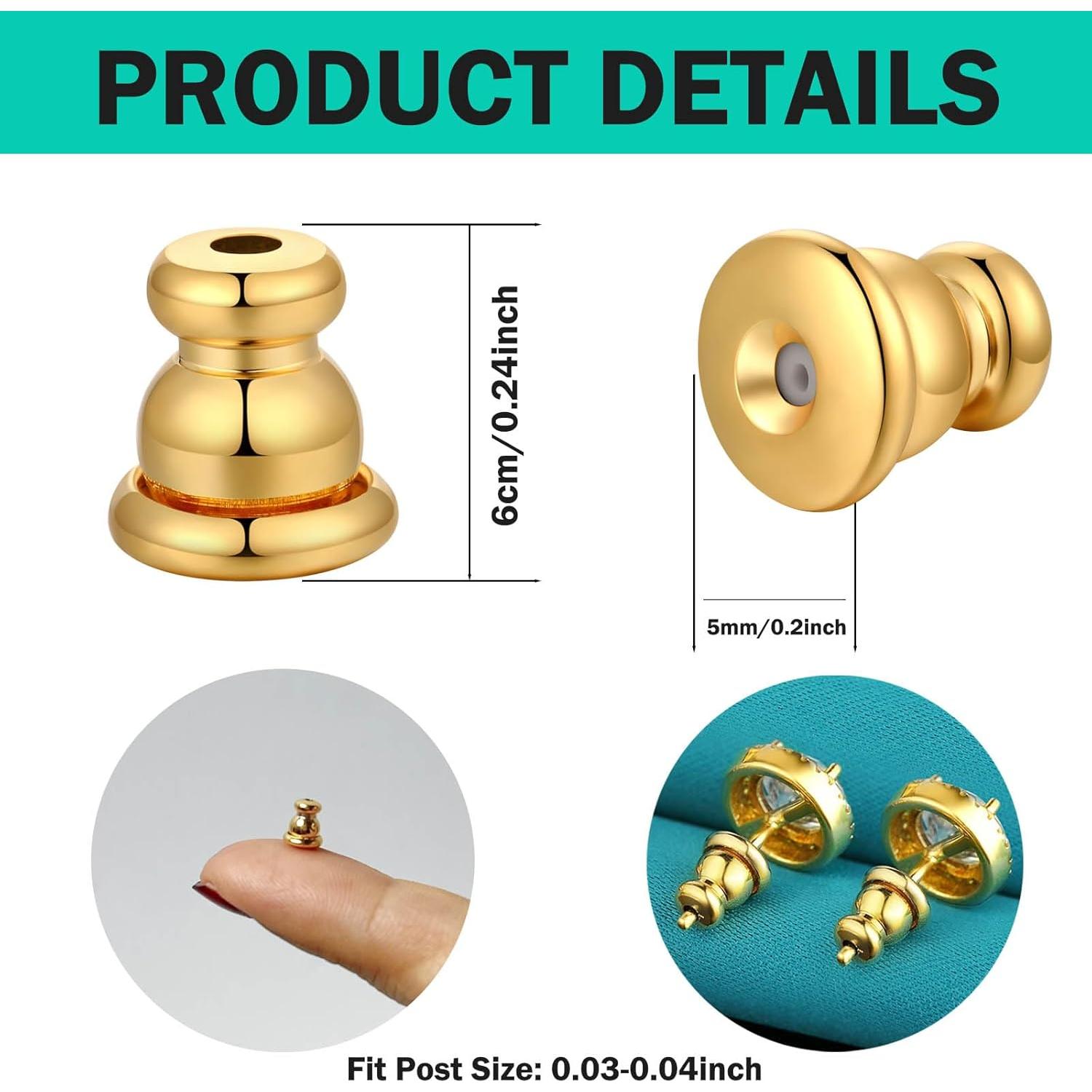 Resortes de Oro 14k Catinee para Pendientes Hipoalergénicos 3 Pares