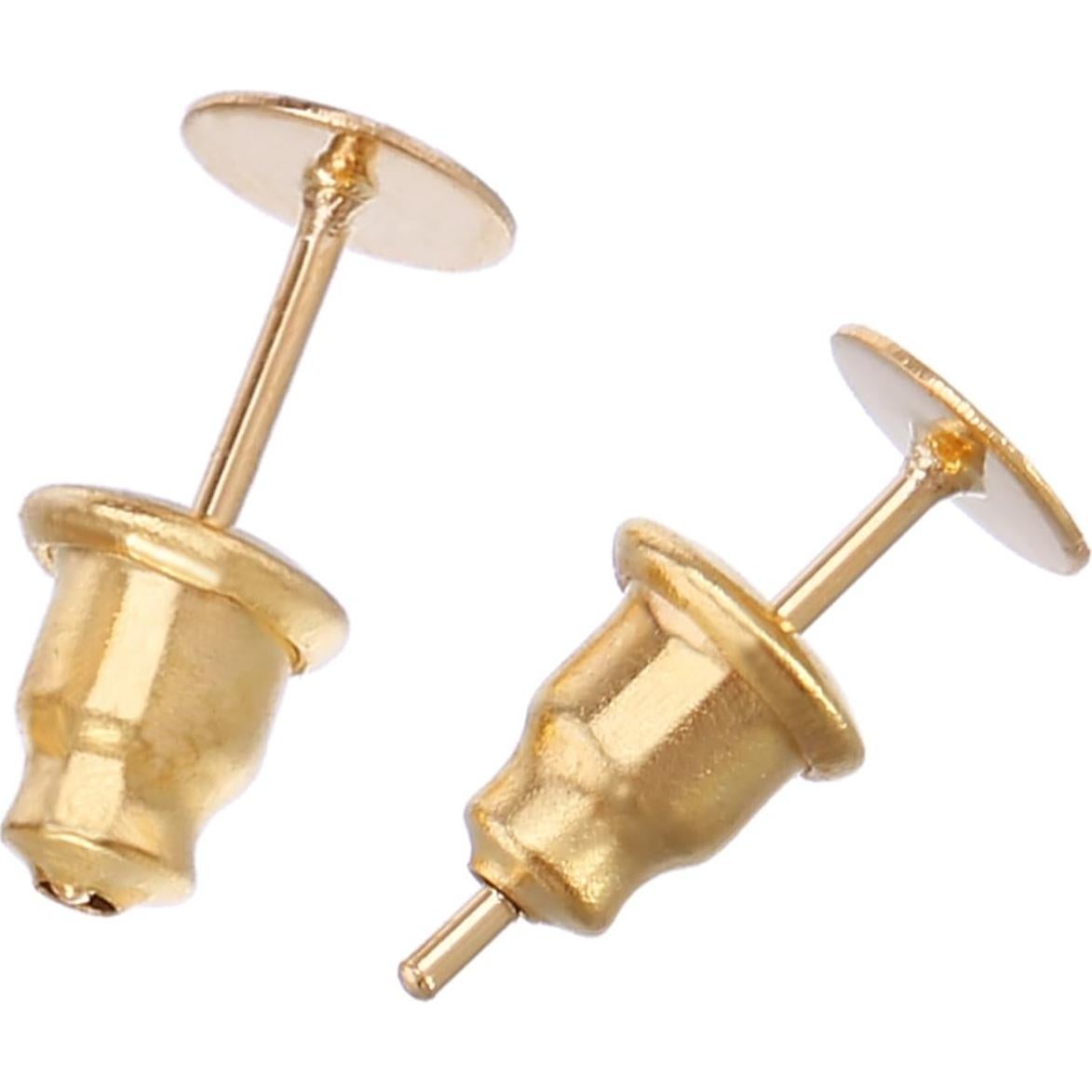 Outus 100 Piezas Pasadores y Respaldos Hipoalergénicos Oro