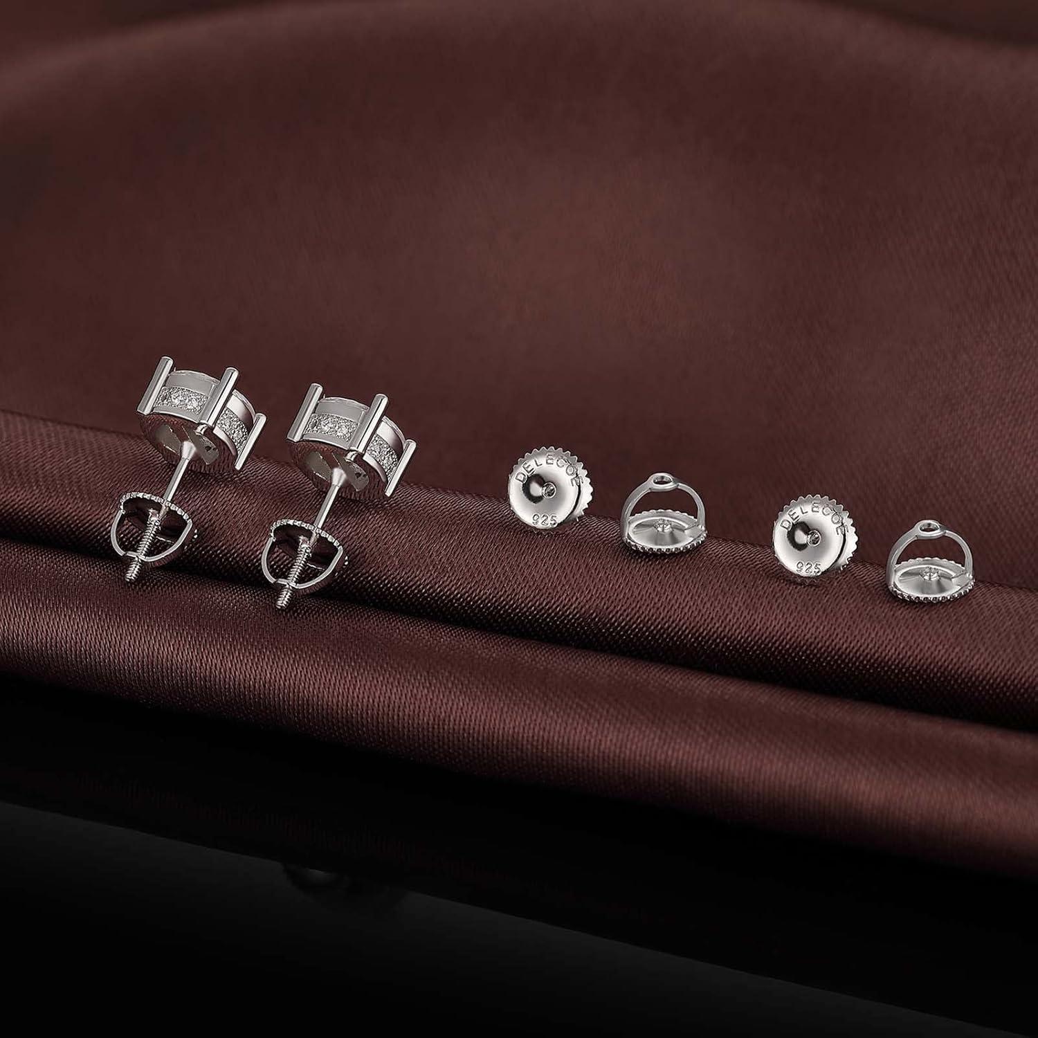 Sujetadores de Tornillo DELECOE 14K Oro y Plata 925 Hipoalergénicos