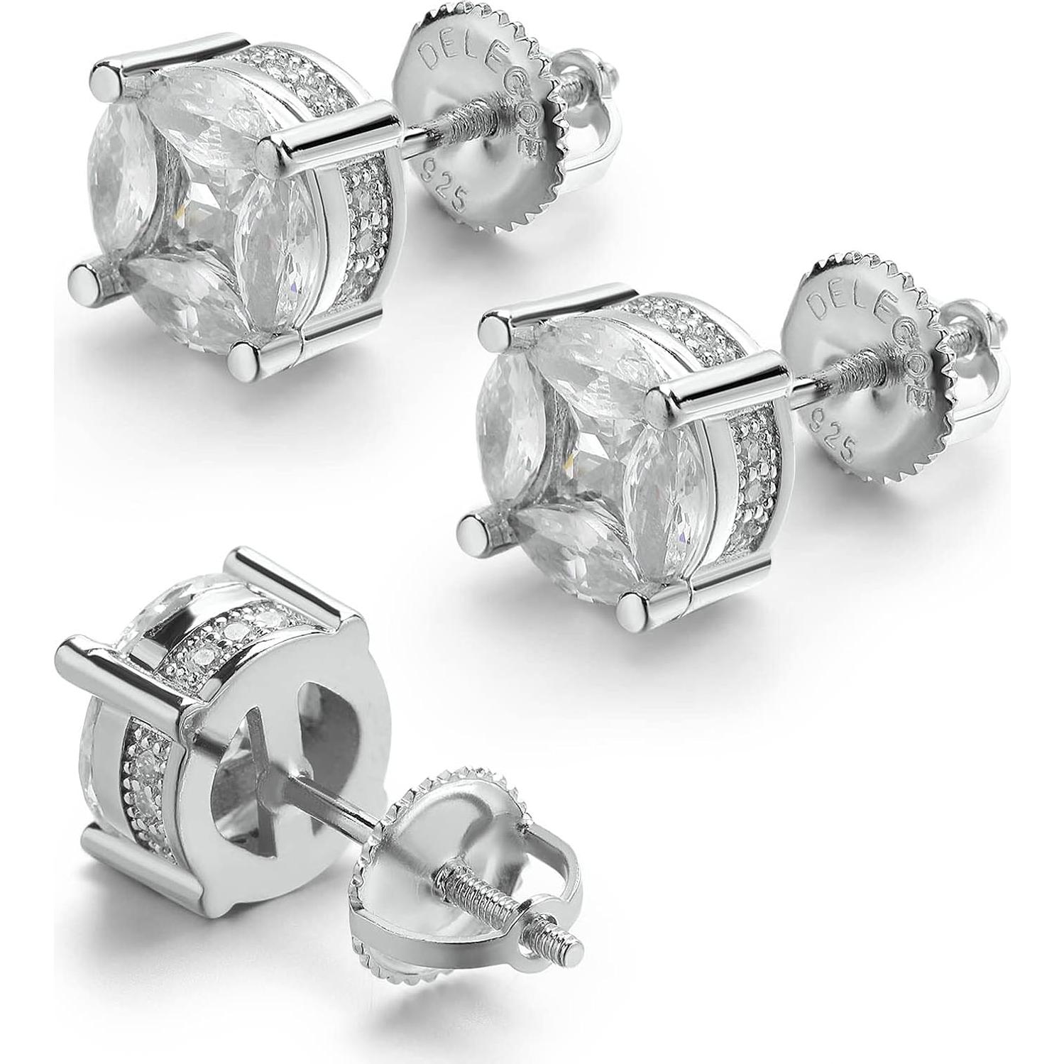 Sujetadores de Tornillo DELECOE 14K Oro y Plata 925 Hipoalergénicos