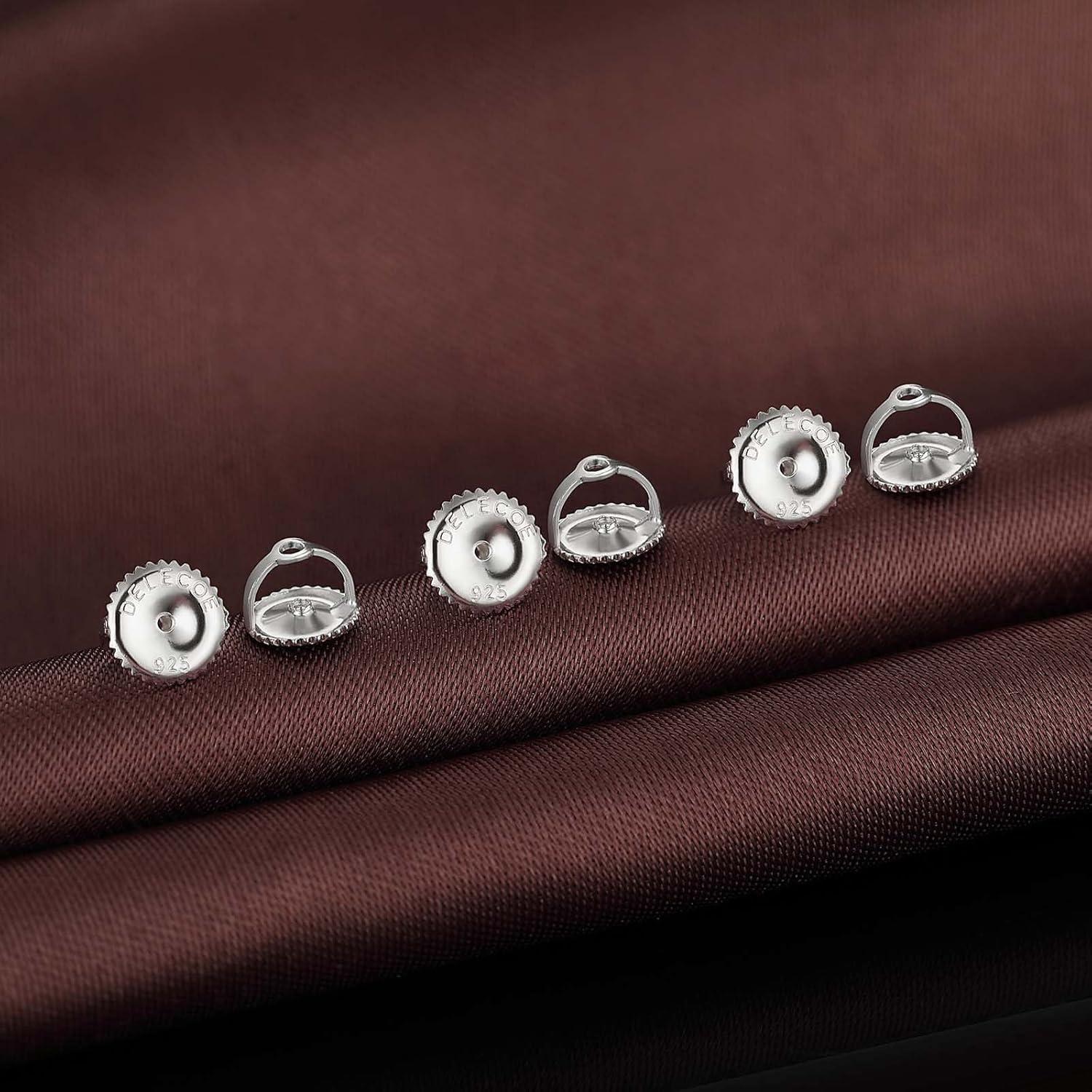 Sujetadores de Tornillo DELECOE 14K Oro y Plata 925 Hipoalergénicos