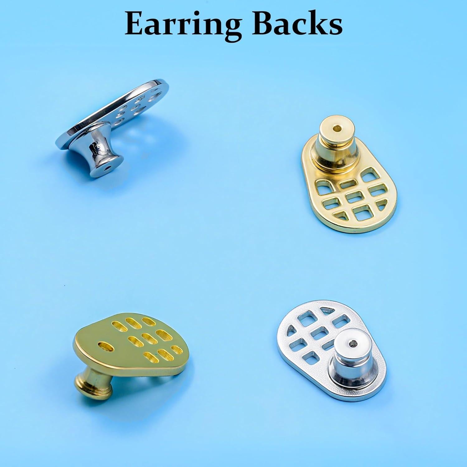 Respaldo de Pendientes Aeloer 4 Pcs Oro Plata Malla Hipoalergénico