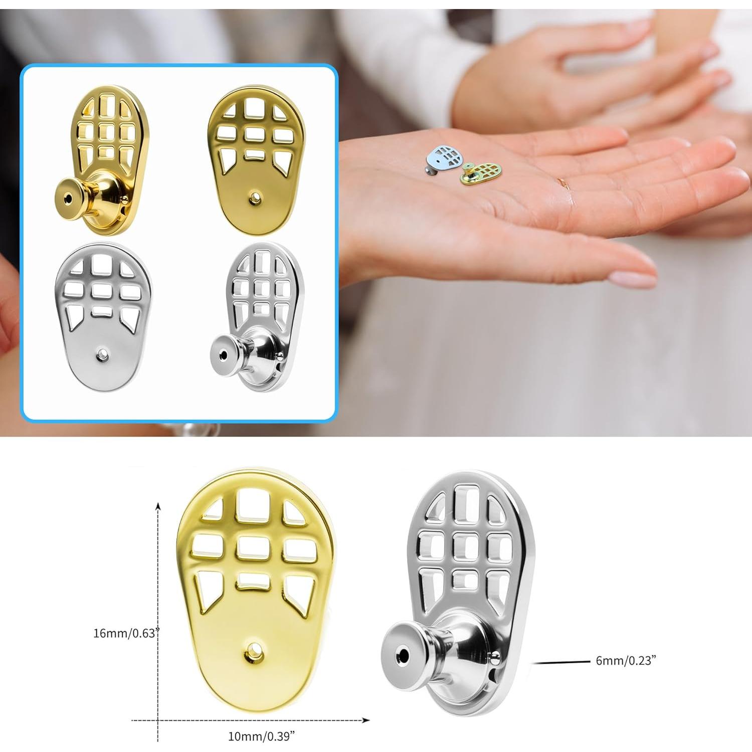 Respaldo de Pendientes Aeloer 4 Pcs Oro Plata Malla Hipoalergénico