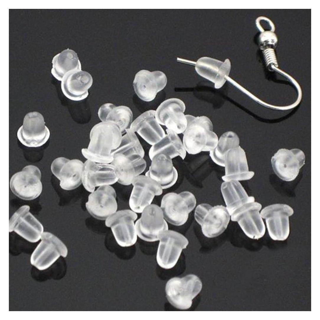 500 Tapones Transparentes de Goma para Pendientes Chunney