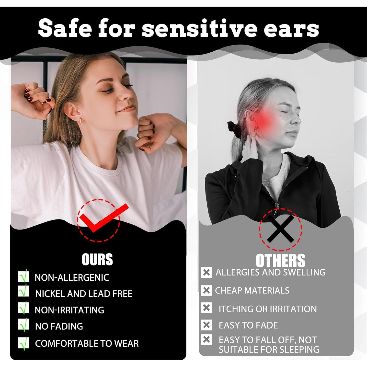 20 Piezas Respaldo de Aretes de Acero Inoxidable Yuomeaz 5mm