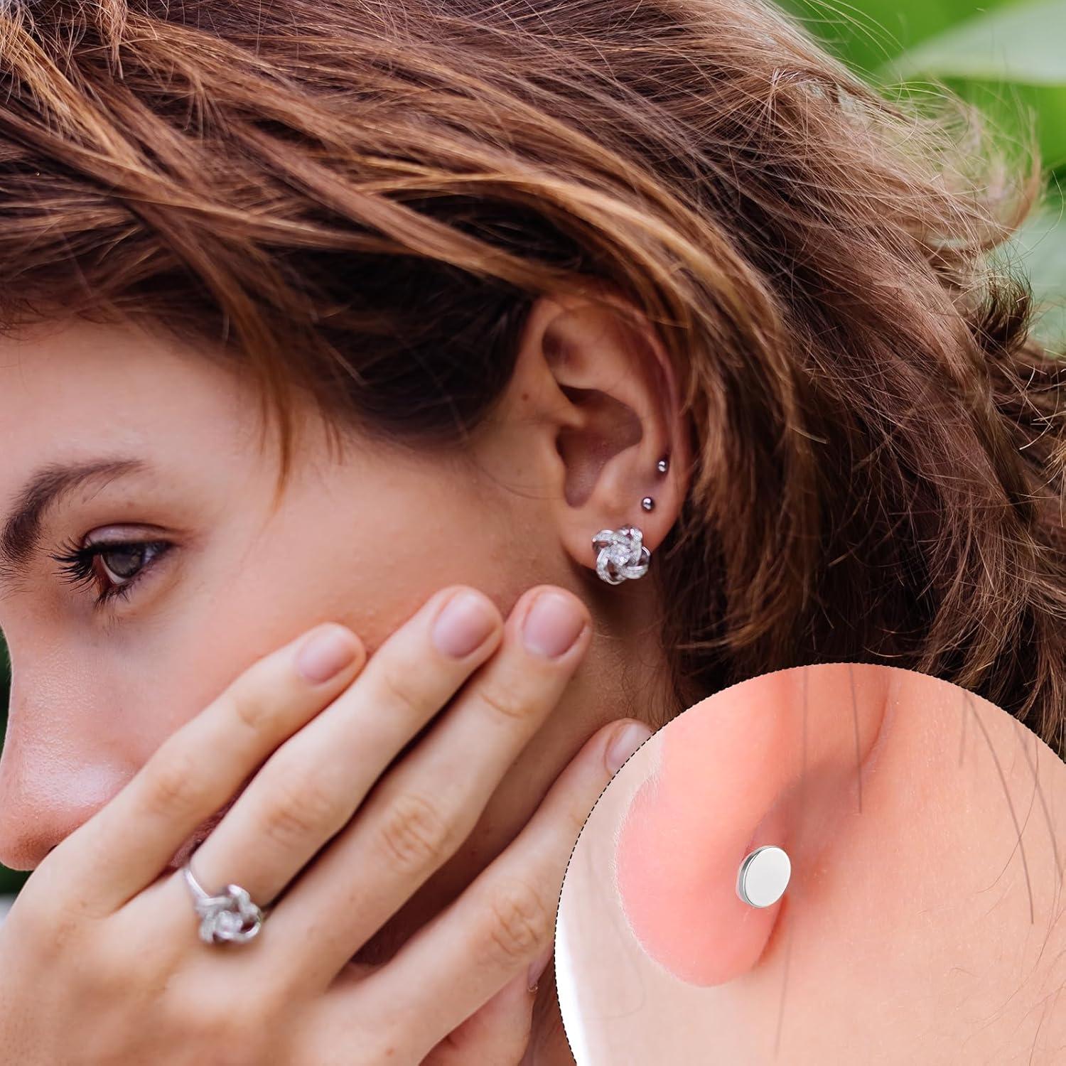 20 Piezas Respaldo de Aretes de Acero Inoxidable Yuomeaz 5mm