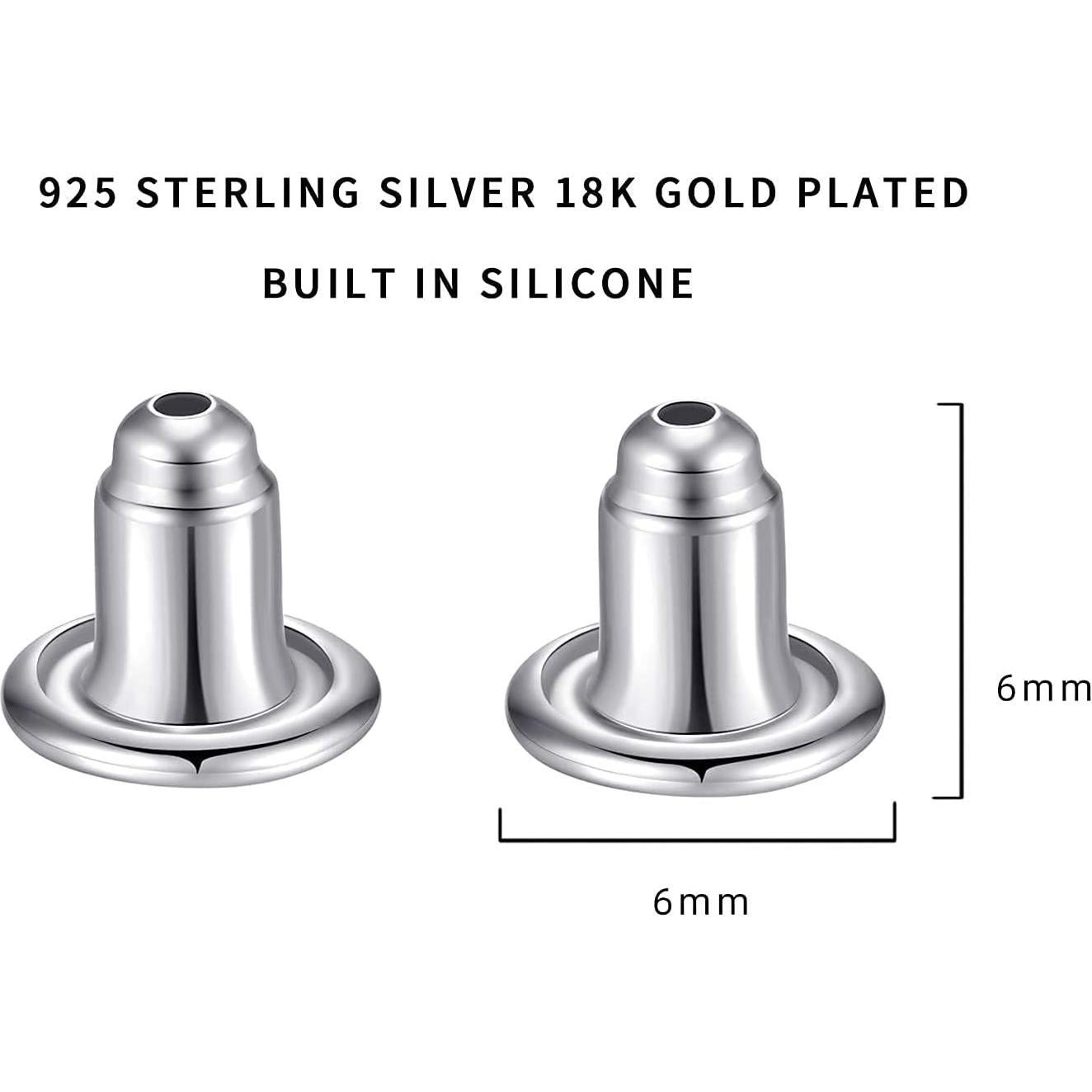 3 Pares de Respaldos de Aretes de Plata Esterlina Wanderbey