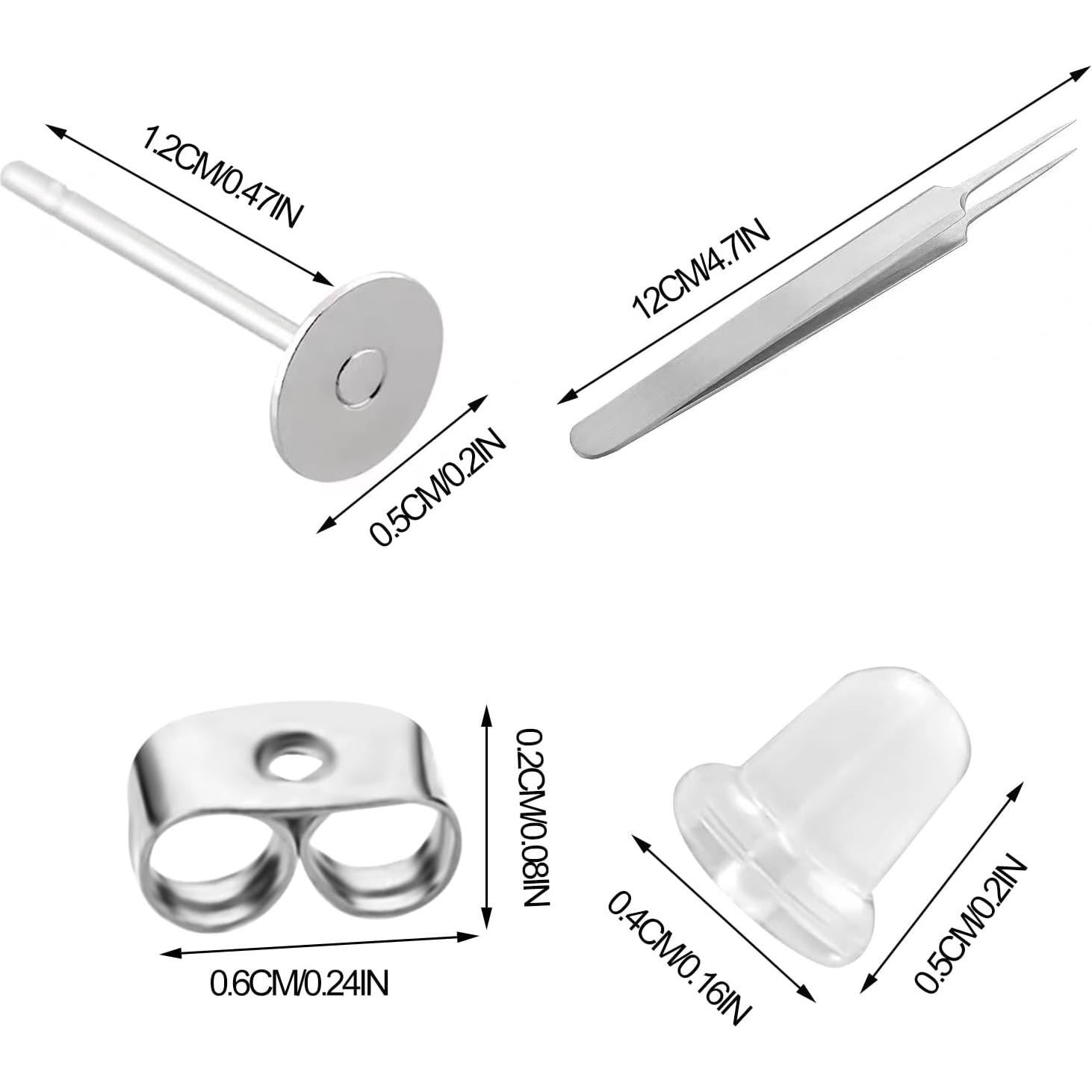 1200 Piezas Pines de Pendientes Acero Inoxidable Waybas