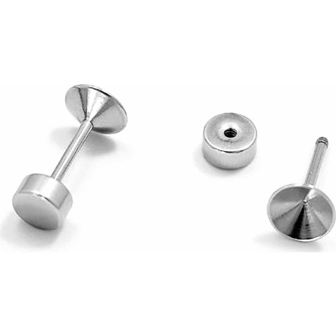 20 Soportes para Pendientes Redondos Ruiwaer Acero Inoxidable