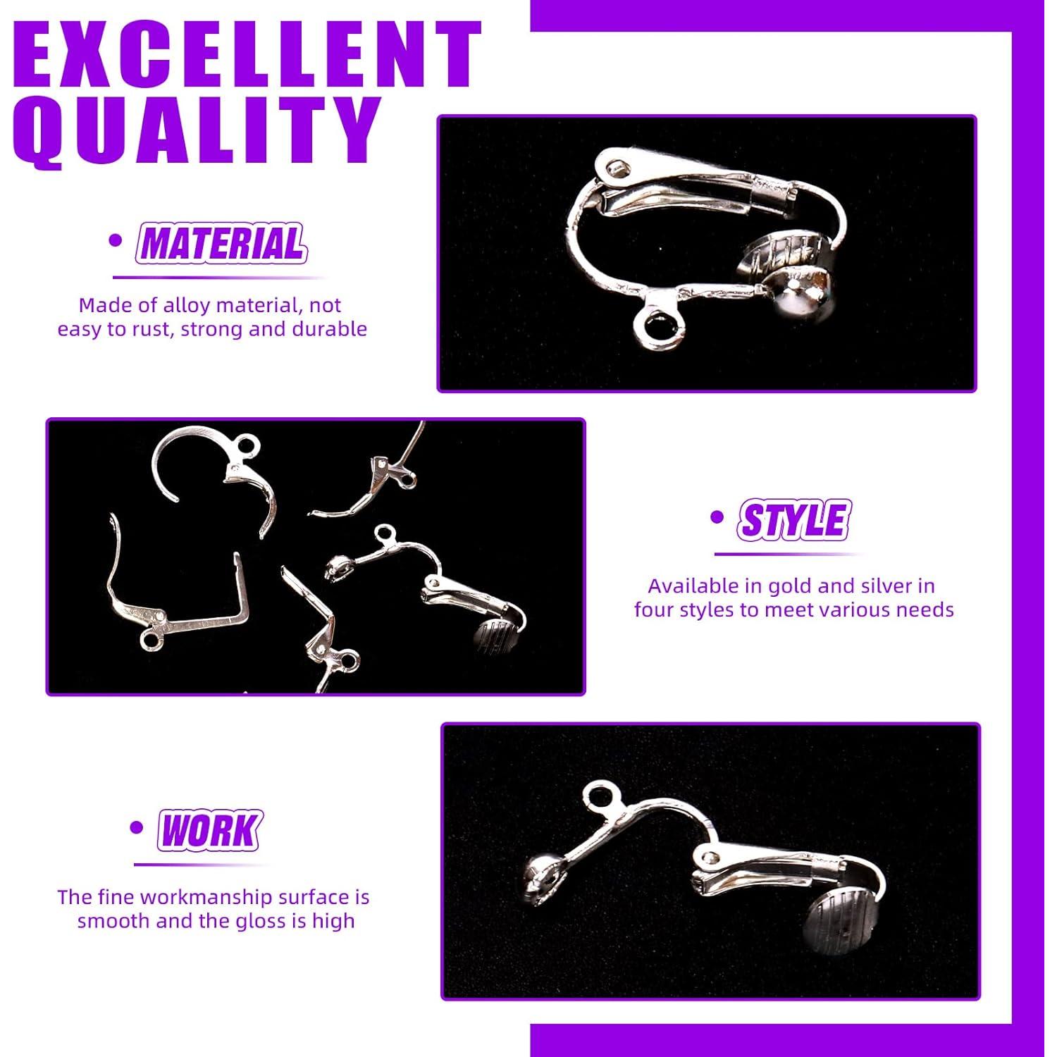 Convertidores de Pendientes Clip-on Swpeet 72Pcs Oro Plata