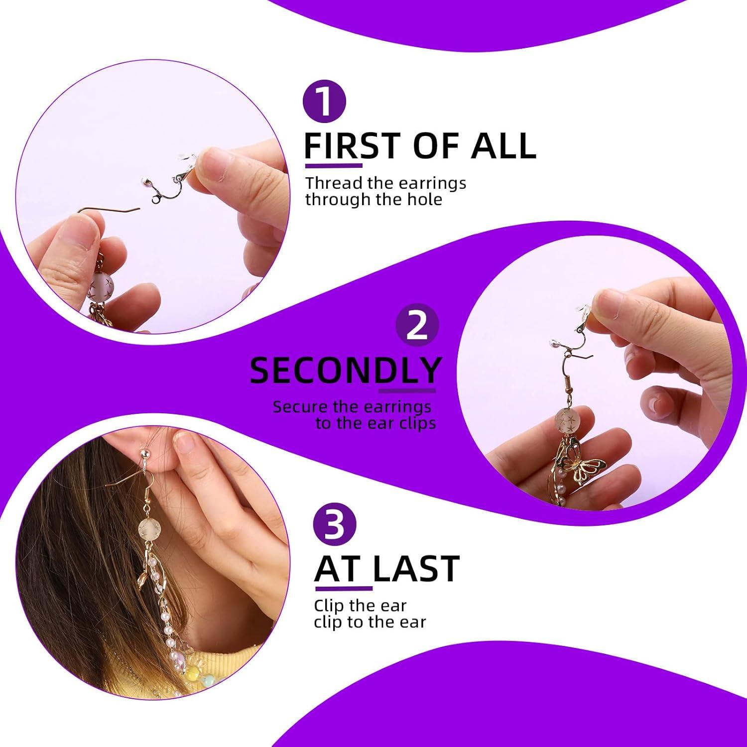 Convertidores de Pendientes Clip-on Swpeet 72Pcs Oro Plata