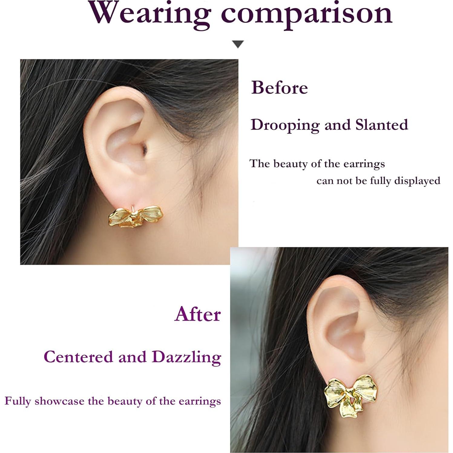 Soporte para Aretes Pesados Melimarry - 6 Piezas Hipoalergénicas Rosa