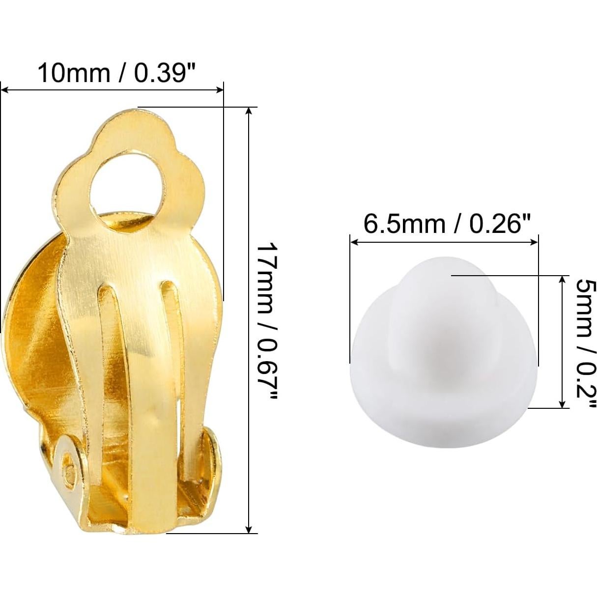 Convertidor de Pendientes Clip-on uxcell 20 Piezas Oro Imitación