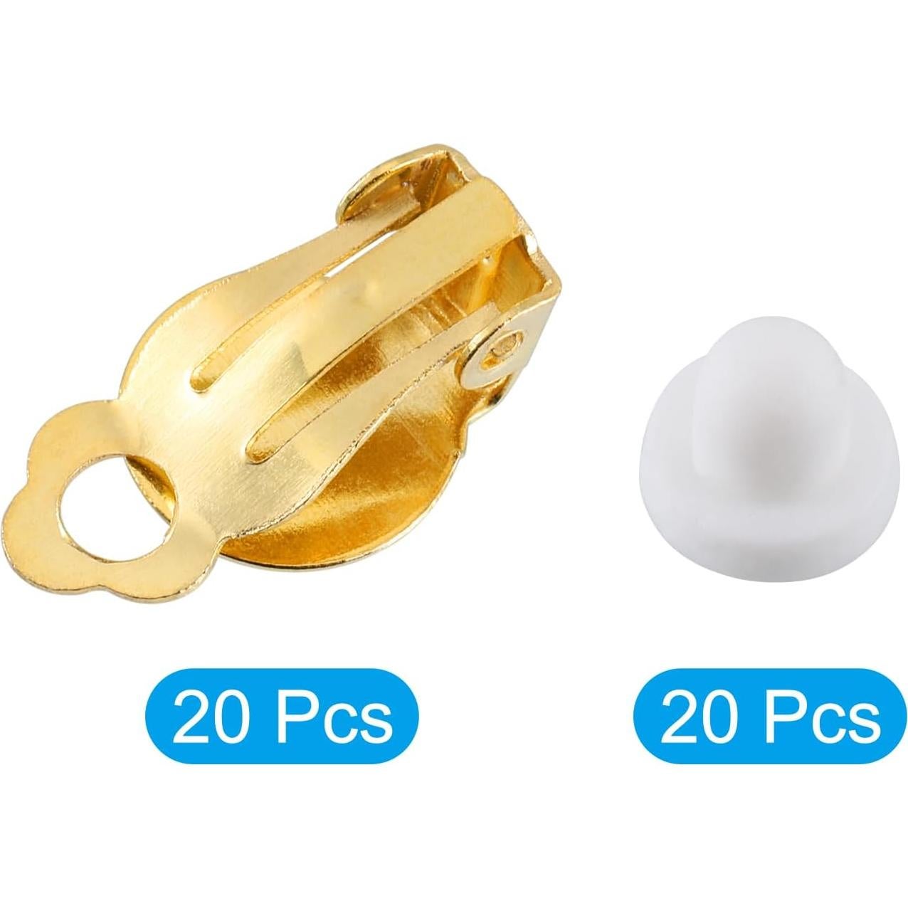 Convertidor de Pendientes Clip-on uxcell 20 Piezas Oro Imitación