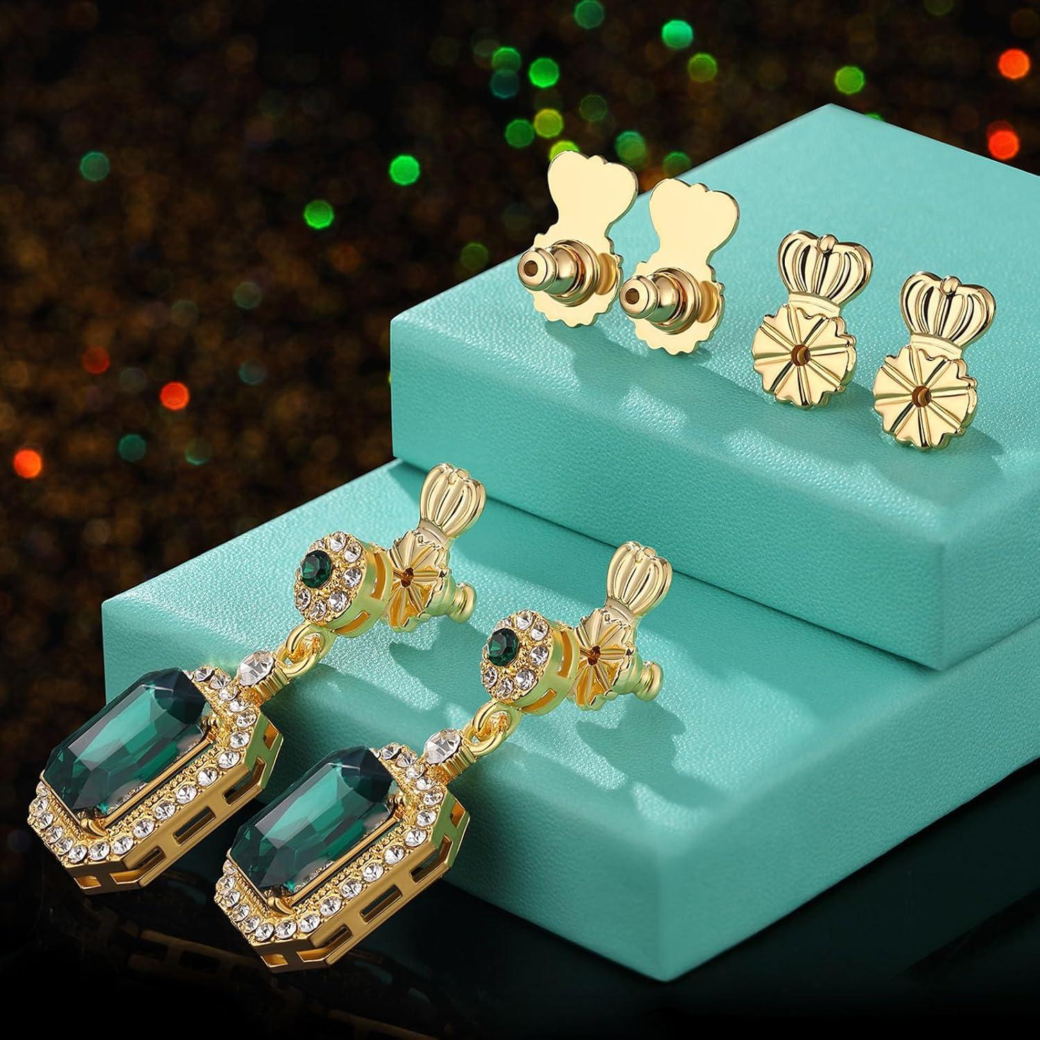 Respaldos de Aretes HAZIFES 6 Pcs Oro 18K Silicona