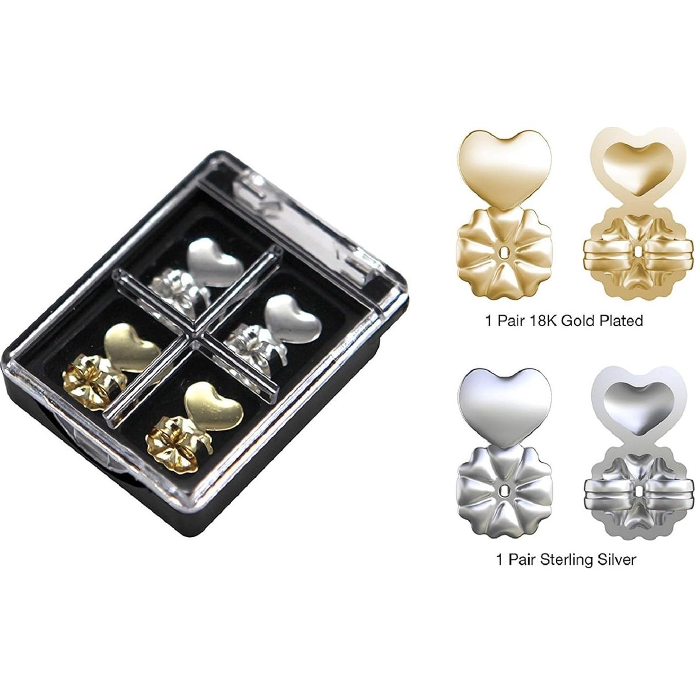 Elevadores de Pendientes Hipoalergénicos Magic Bax - 2 Pares Plata y Oro