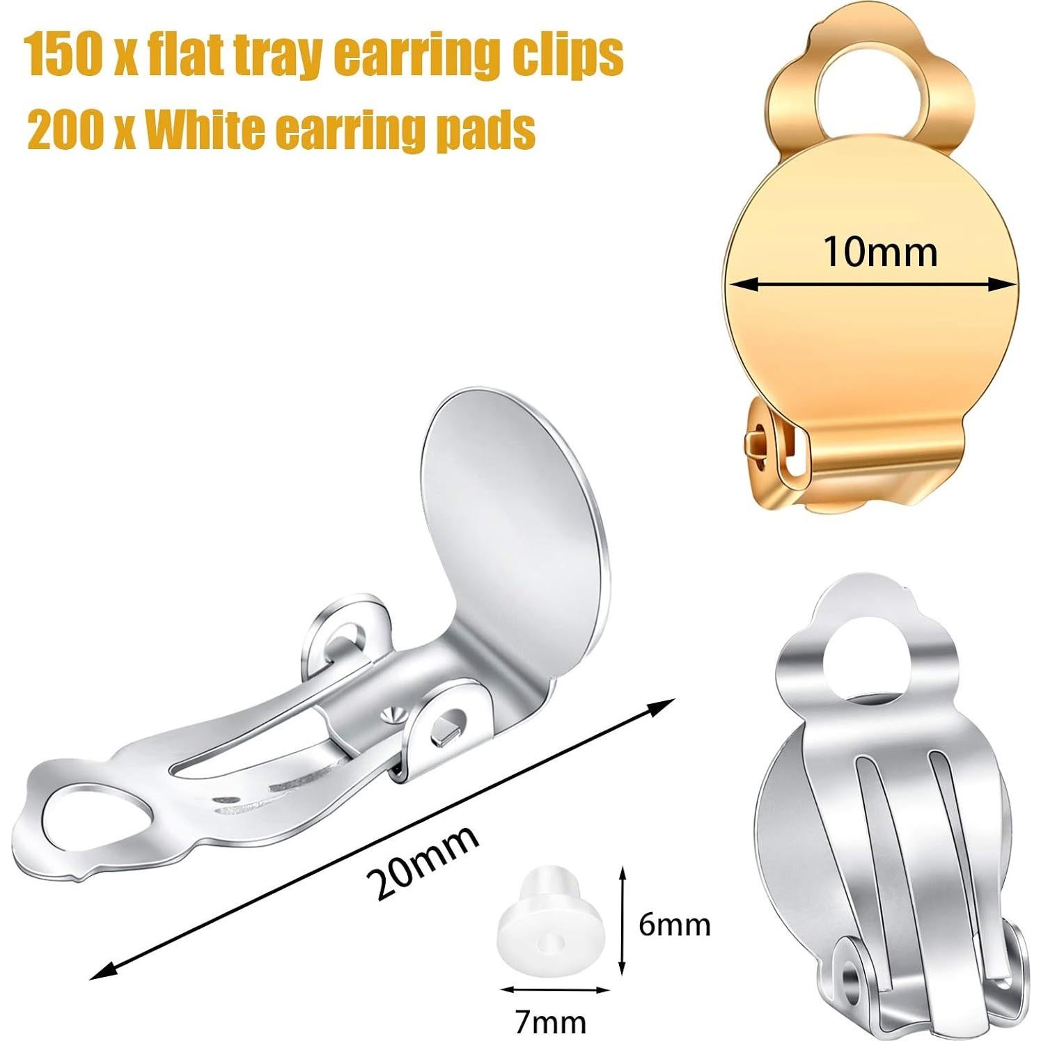 Kit de Joyería Hicarer 350 Piezas Clips y Almohadillas DIY