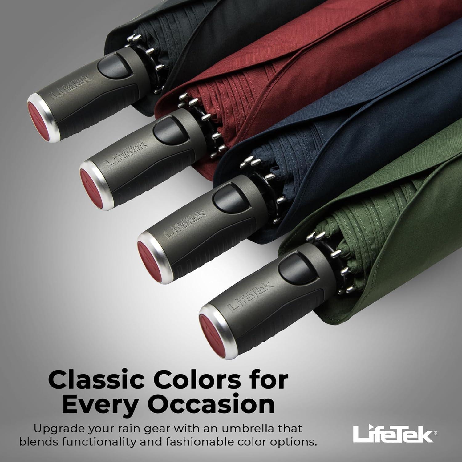 Paraguas LifeTek 45 FX2 Compacto Automático Resistente Viento