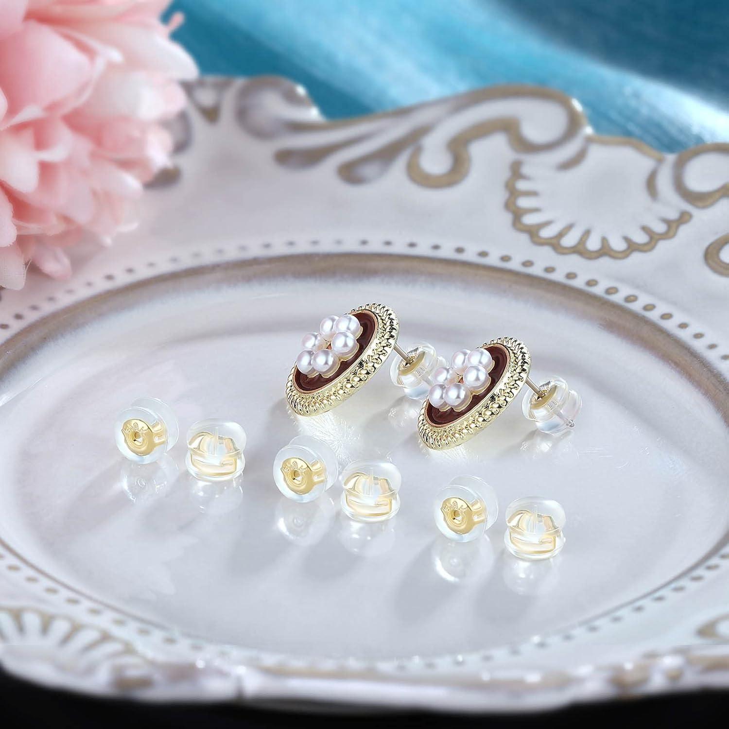 Soportes para Pendientes de Stud Kerryjewl 12 Piezas Oro 18K