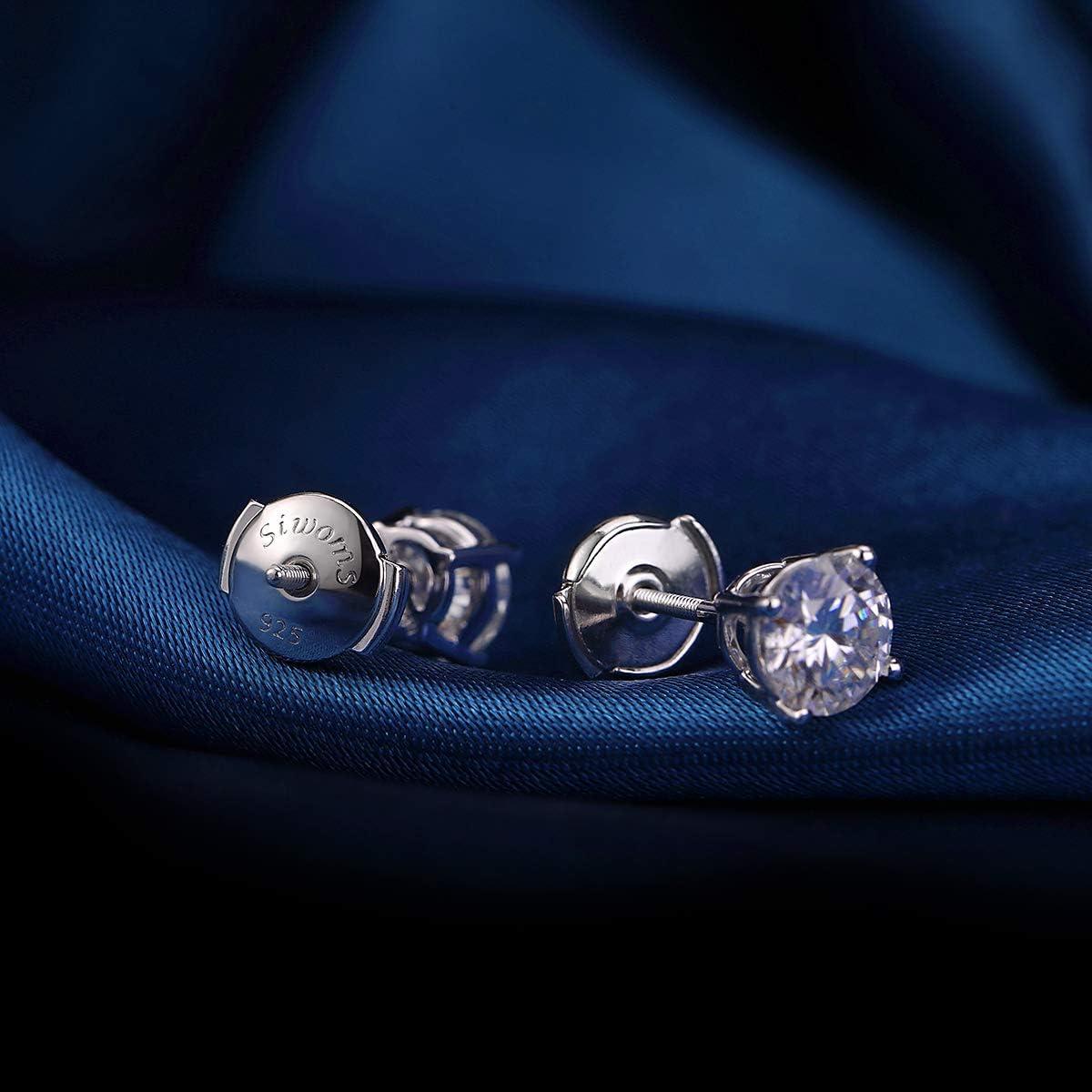 2 Pares Sujetadores Pendientes Hipoalergénicos Siwoms 7mm Oro Blanco