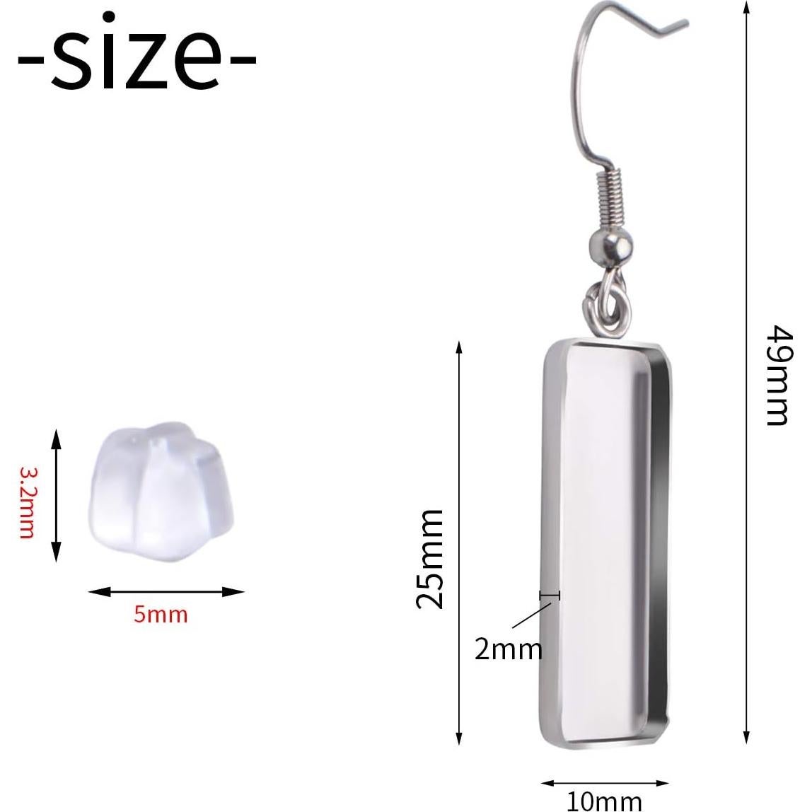 Kit de Pendientes Aylifu de Acero Inoxidable 20 Piezas 10x25mm