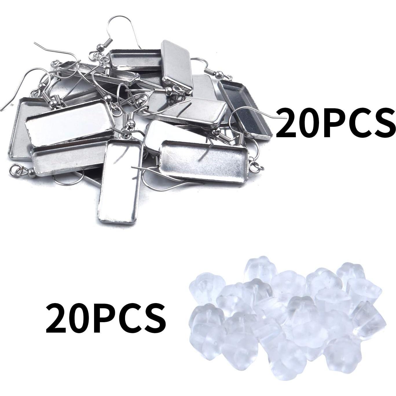 Kit de Pendientes Aylifu de Acero Inoxidable 20 Piezas 10x25mm