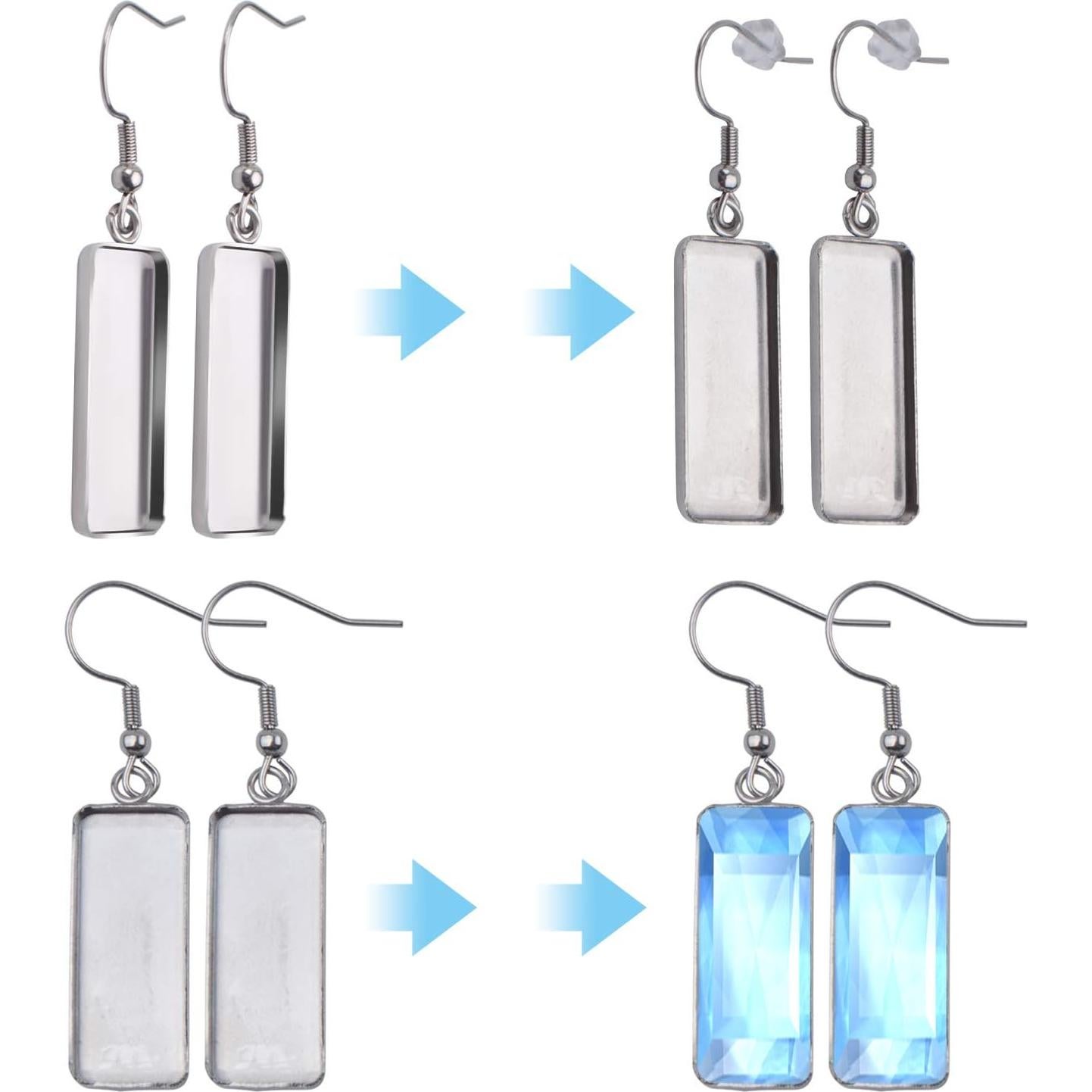 Kit de Pendientes Aylifu de Acero Inoxidable 20 Piezas 10x25mm