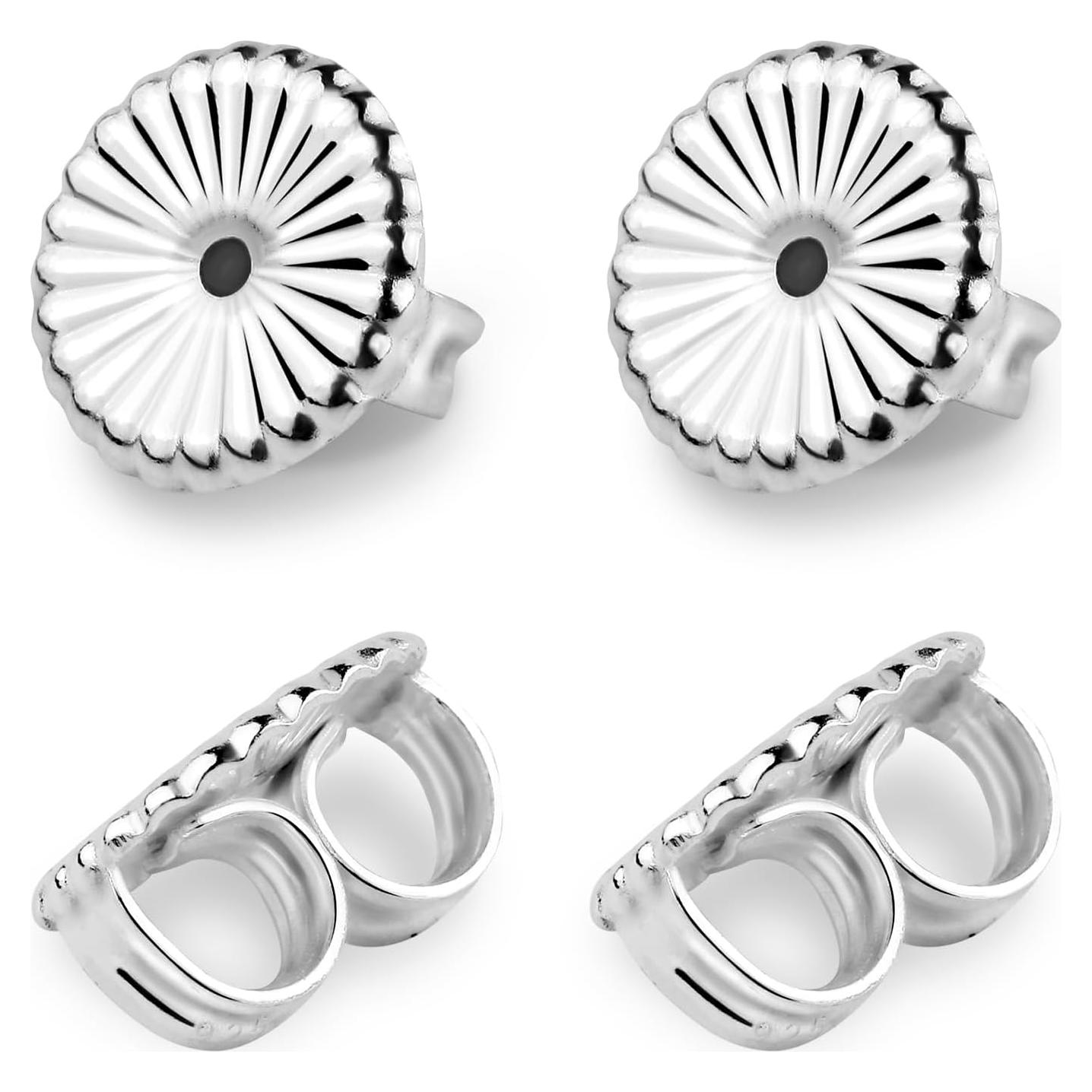 Resortes Jumbo de Plata Esterlina 925 para Pendientes Pesados - 4 Piezas