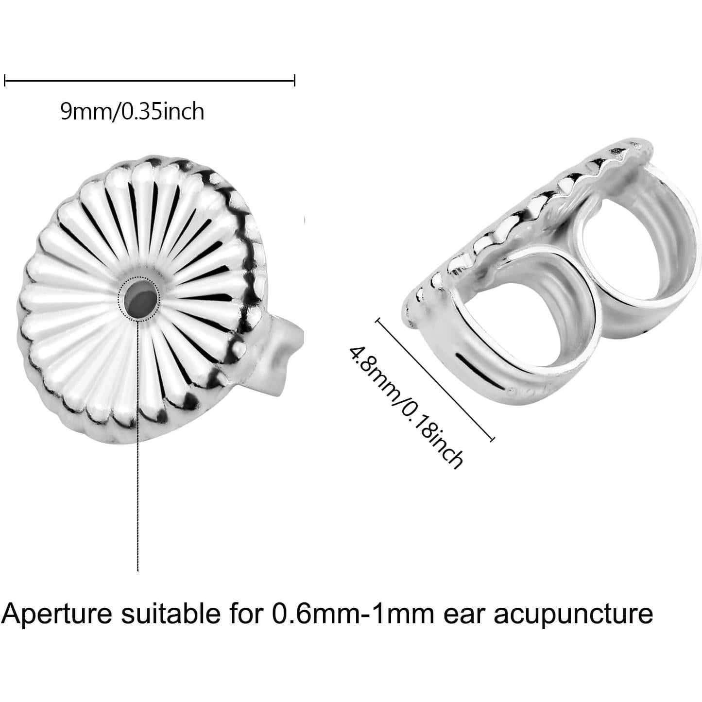 Resortes Jumbo de Plata Esterlina 925 para Pendientes Pesados - 4 Piezas