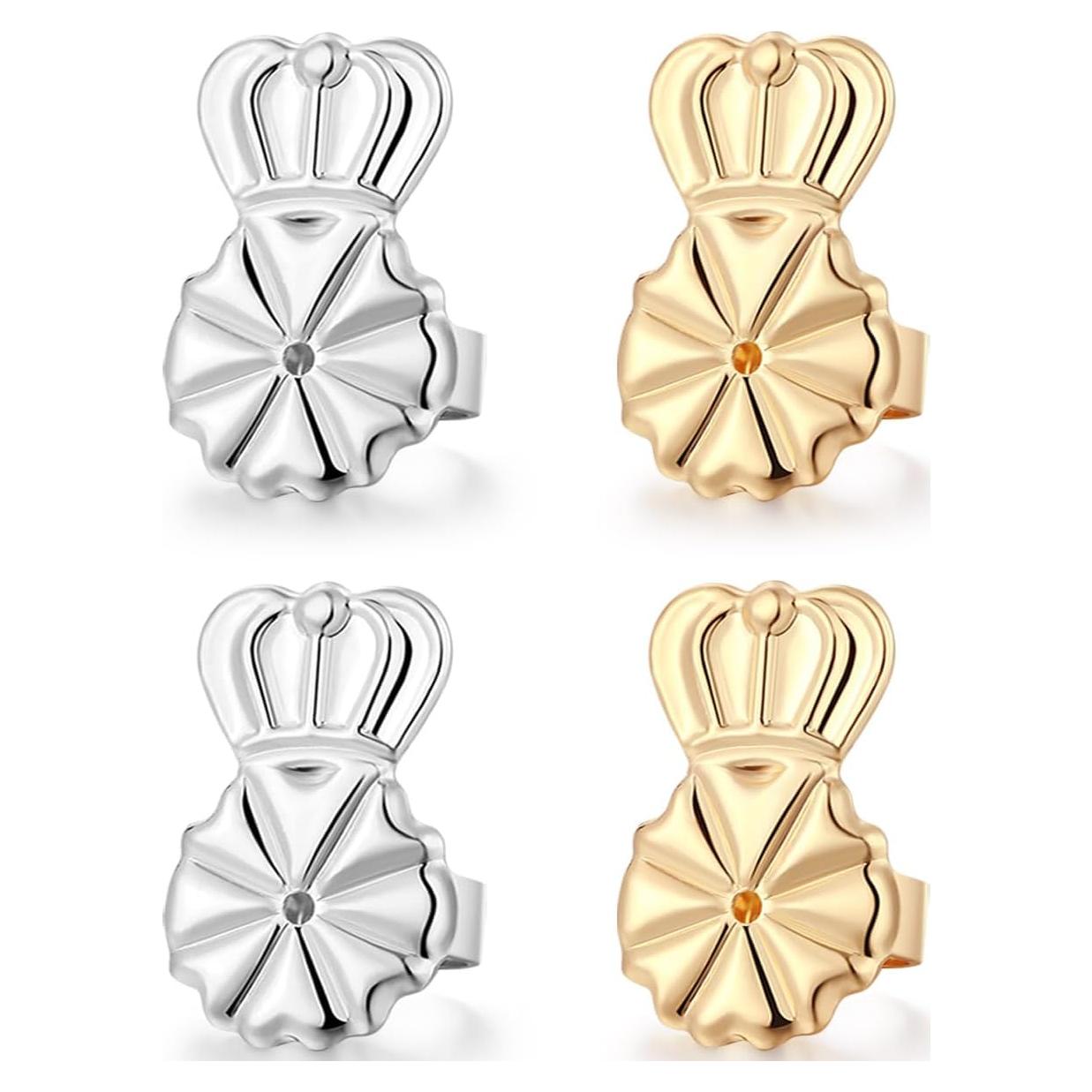 Elevadores de Pendientes DELECOE Hipoalergénicos Ajustables Oro 14K