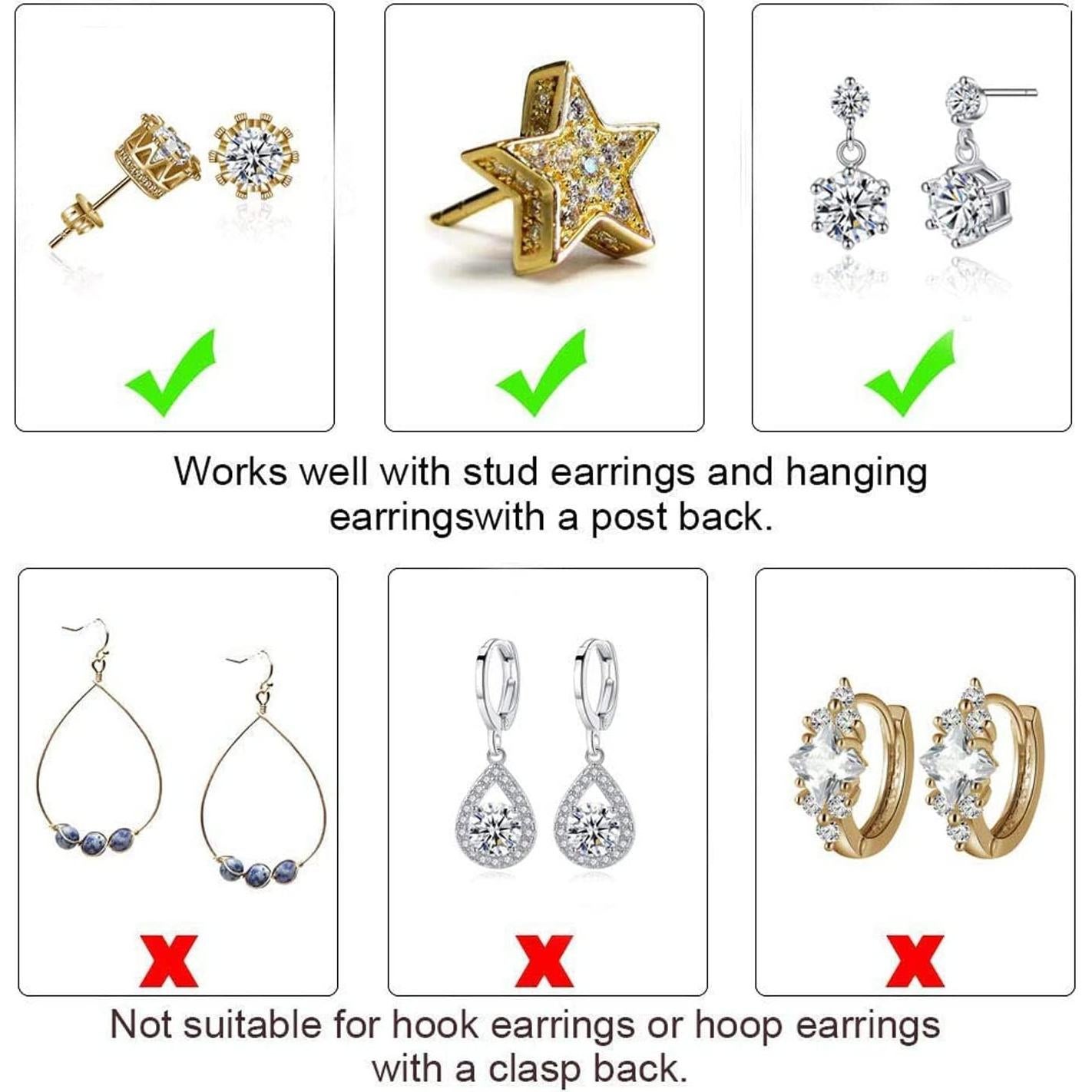 Elevadores de Pendientes DELECOE Hipoalergénicos Ajustables Oro 14K