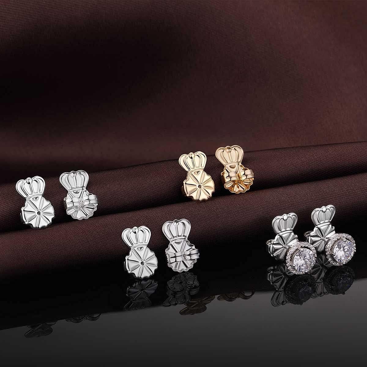 Elevadores de Pendientes DELECOE Hipoalergénicos Ajustables Oro 14K