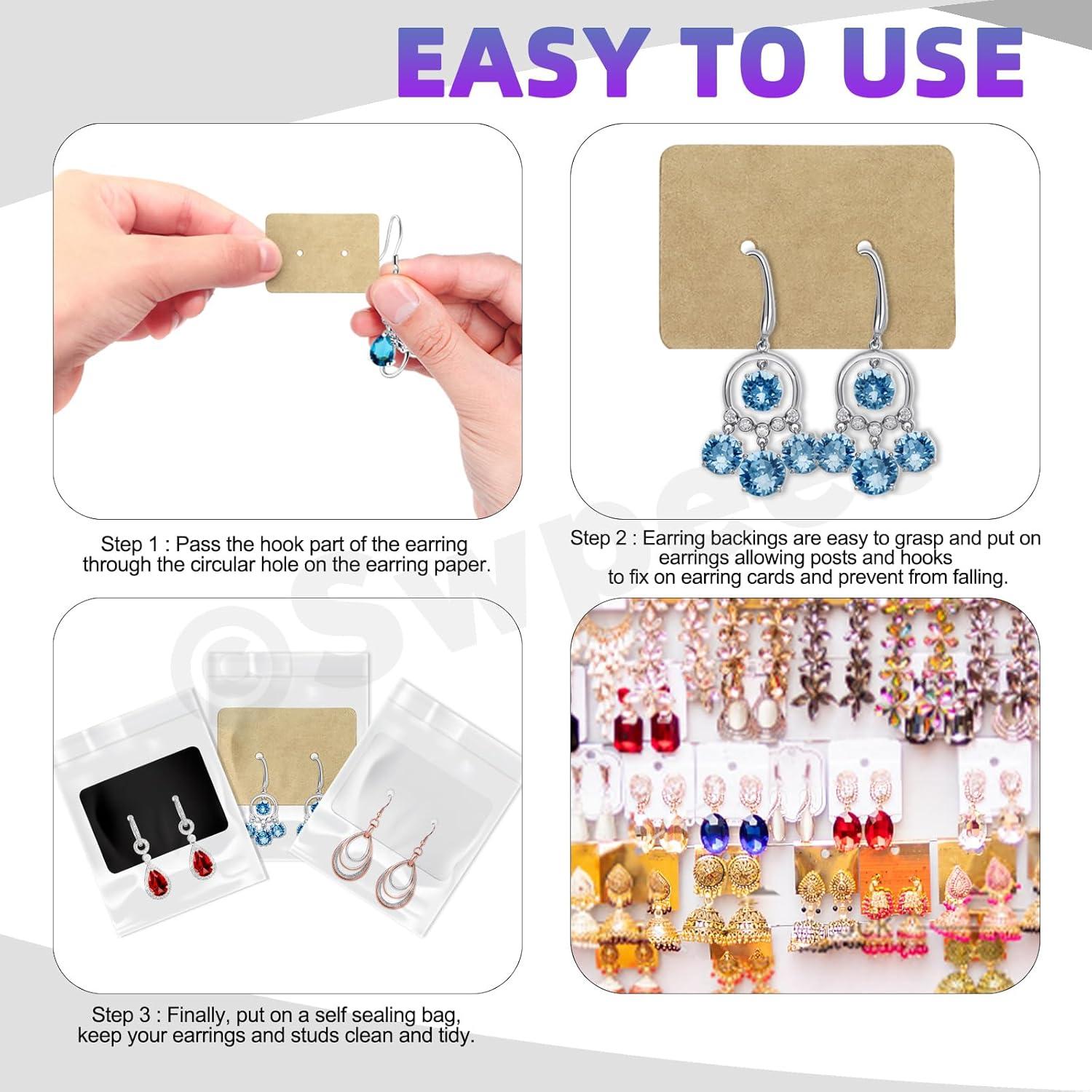 Kit de Tarjetas para Pendientes Swpeet 800Pcs Soportes y Bolsas