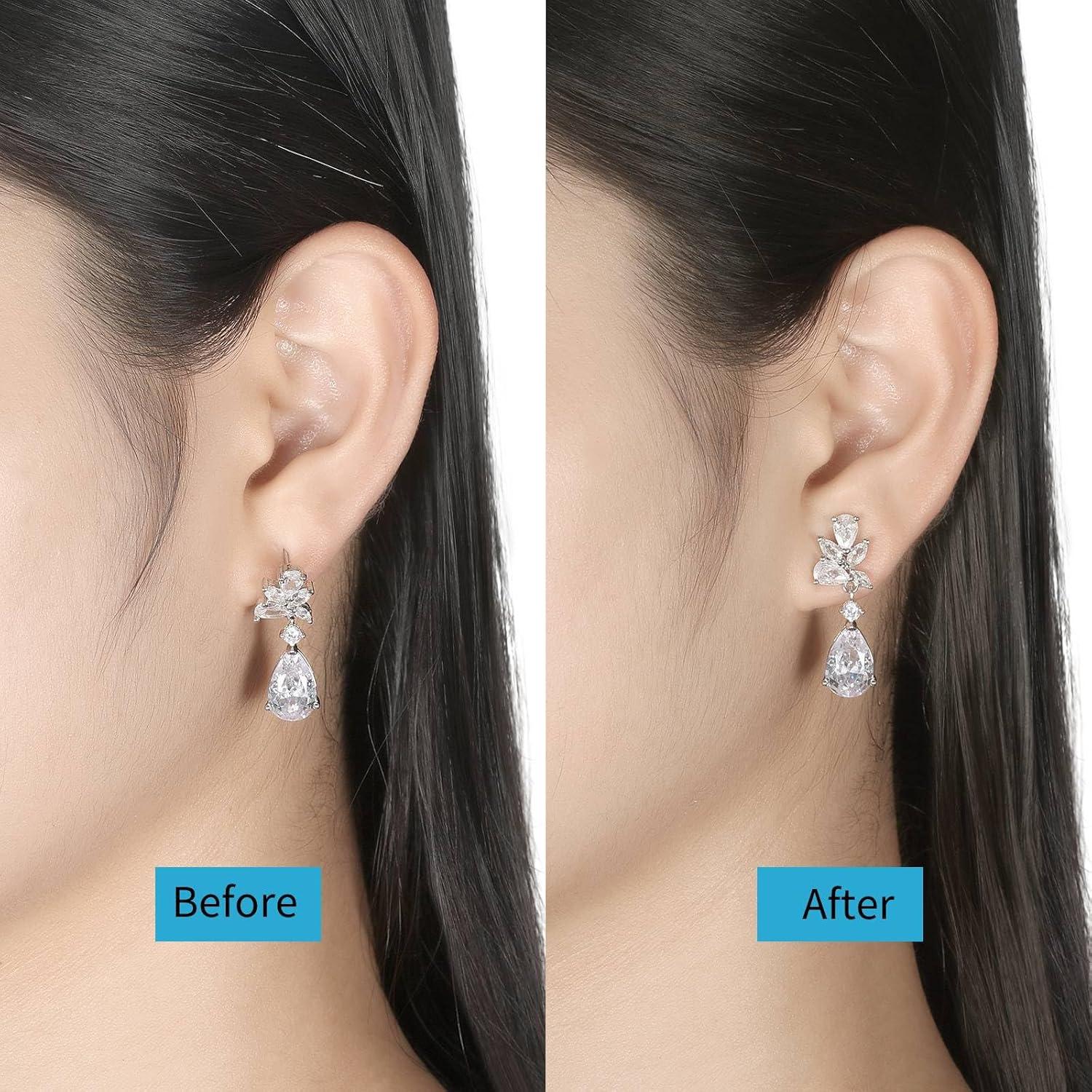 Resortes Elevadores para Aretes AKRUWELRY Oro Blanco 4 Pcs