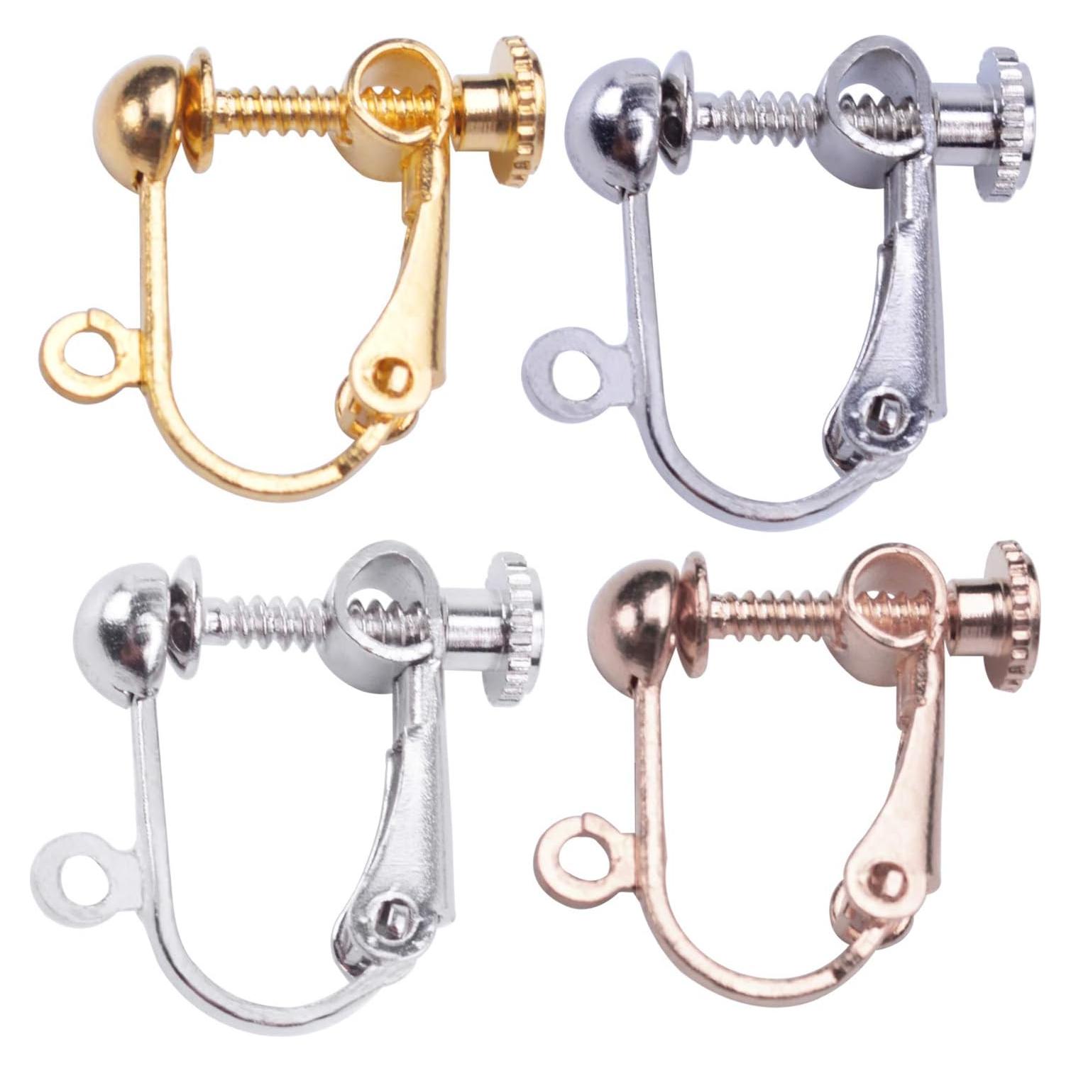 BronaGrand 24 Piezas Pendientes Clip-on No Perforados 4 Colores