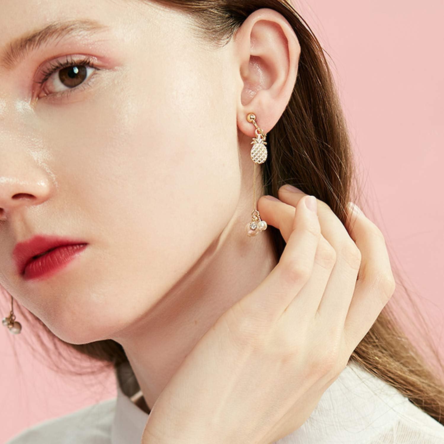 BronaGrand 24 Piezas Pendientes Clip-on No Perforados 4 Colores