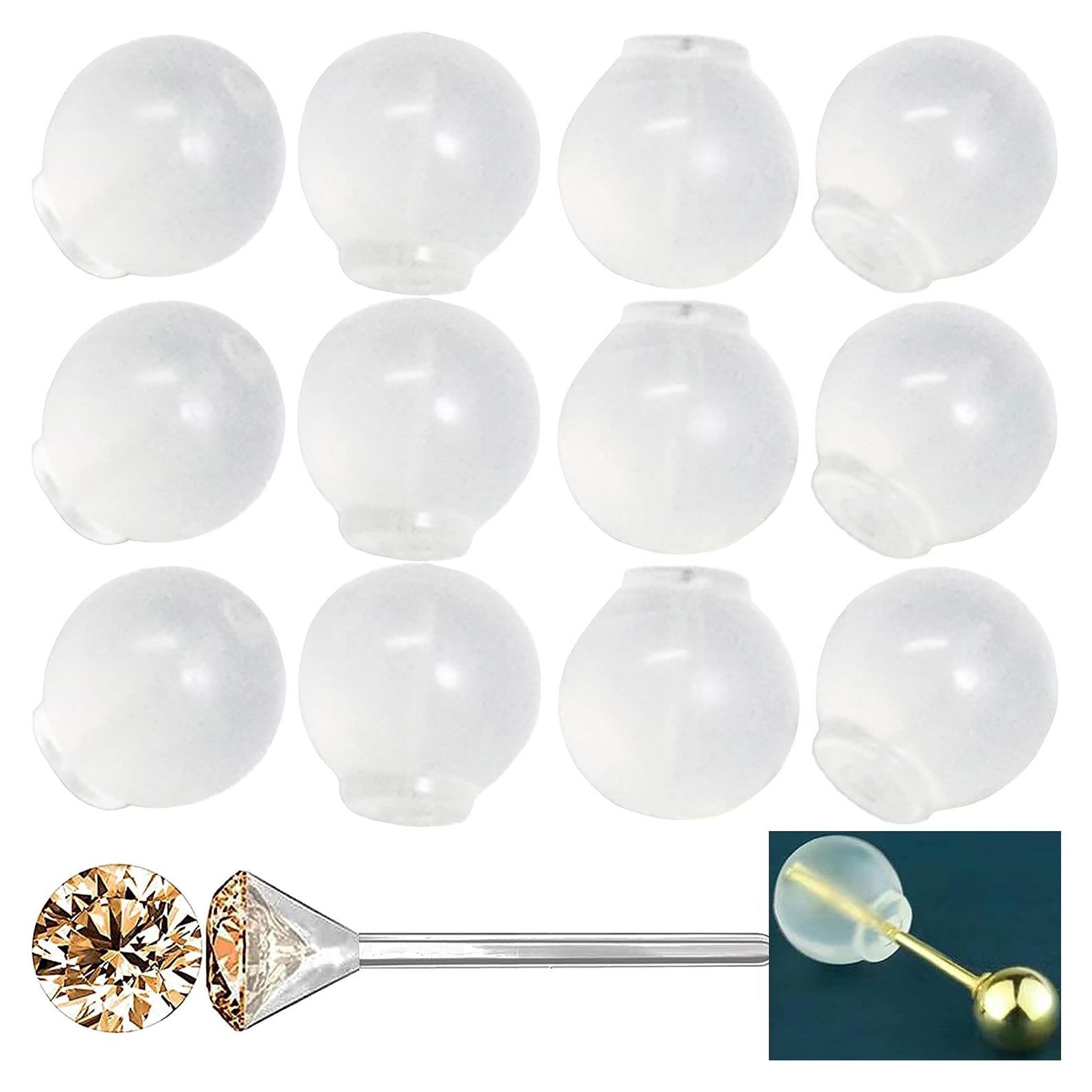 92 Respaldo de Aretes TPE Grado Médico 6.5mm - Ámbar