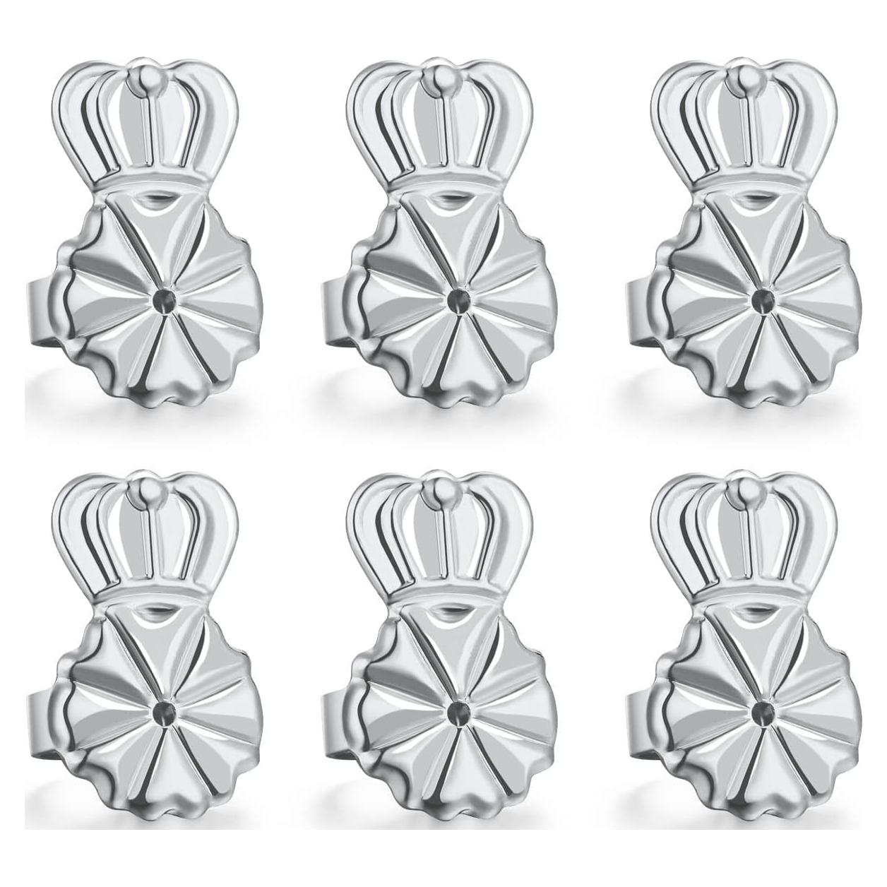Soportes para Pendientes Pesados Catinee 6 Pcs Hipoalergénicos Plata