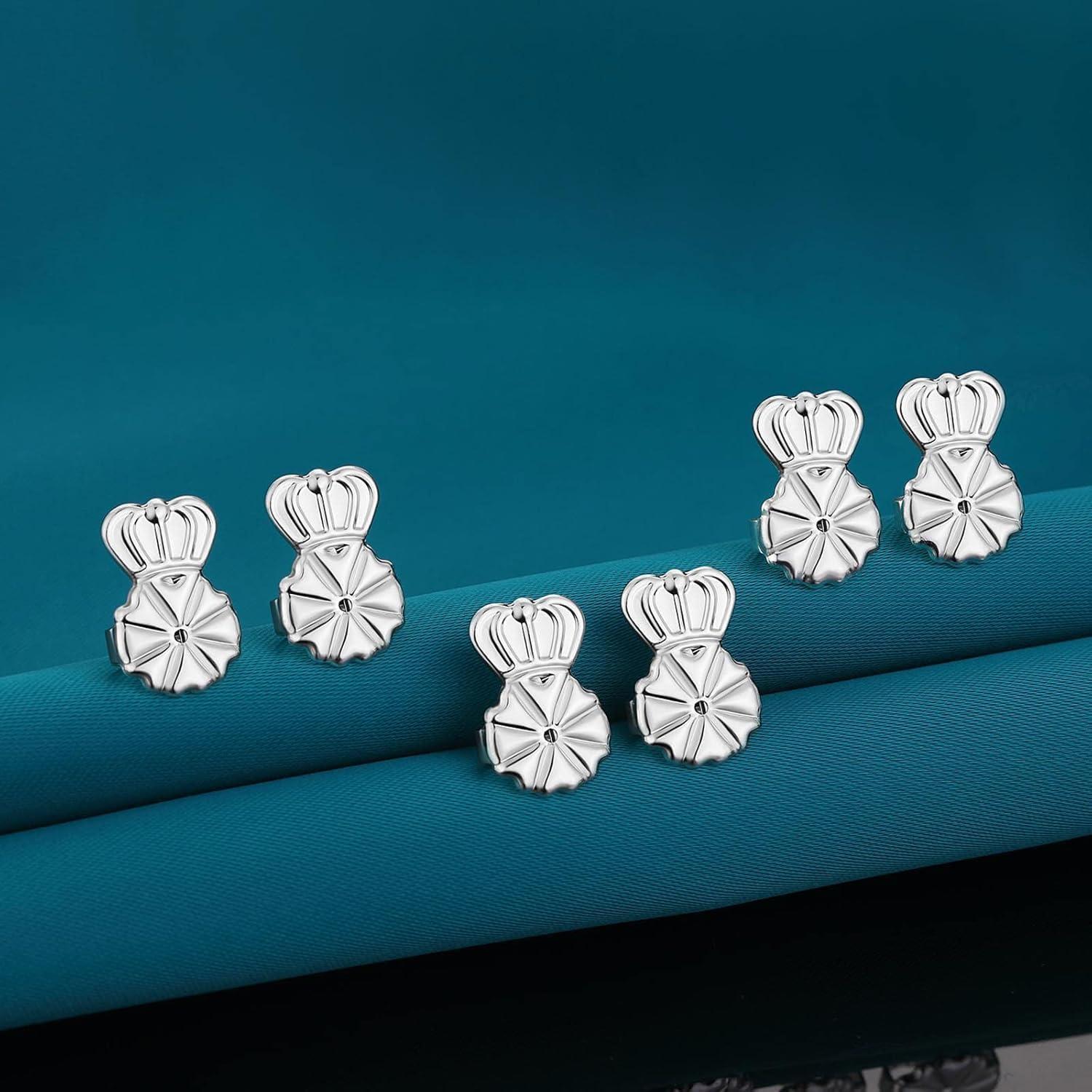 Soportes para Pendientes Pesados Catinee 6 Pcs Hipoalergénicos Plata