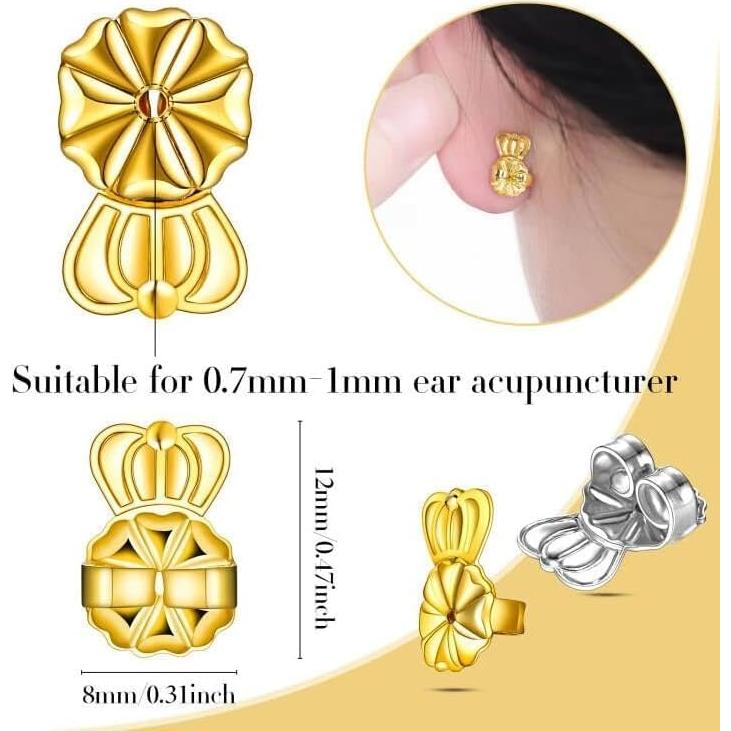 Soportes para Pendientes Pesados Catinee 6 Pcs Hipoalergénicos Plata