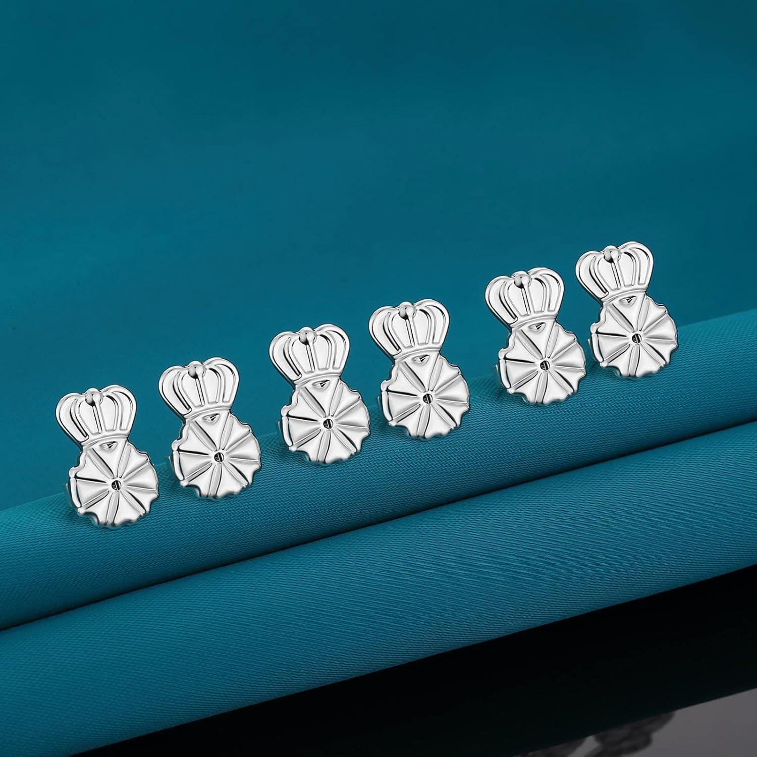 Soportes para Pendientes Pesados Catinee 6 Pcs Hipoalergénicos Plata