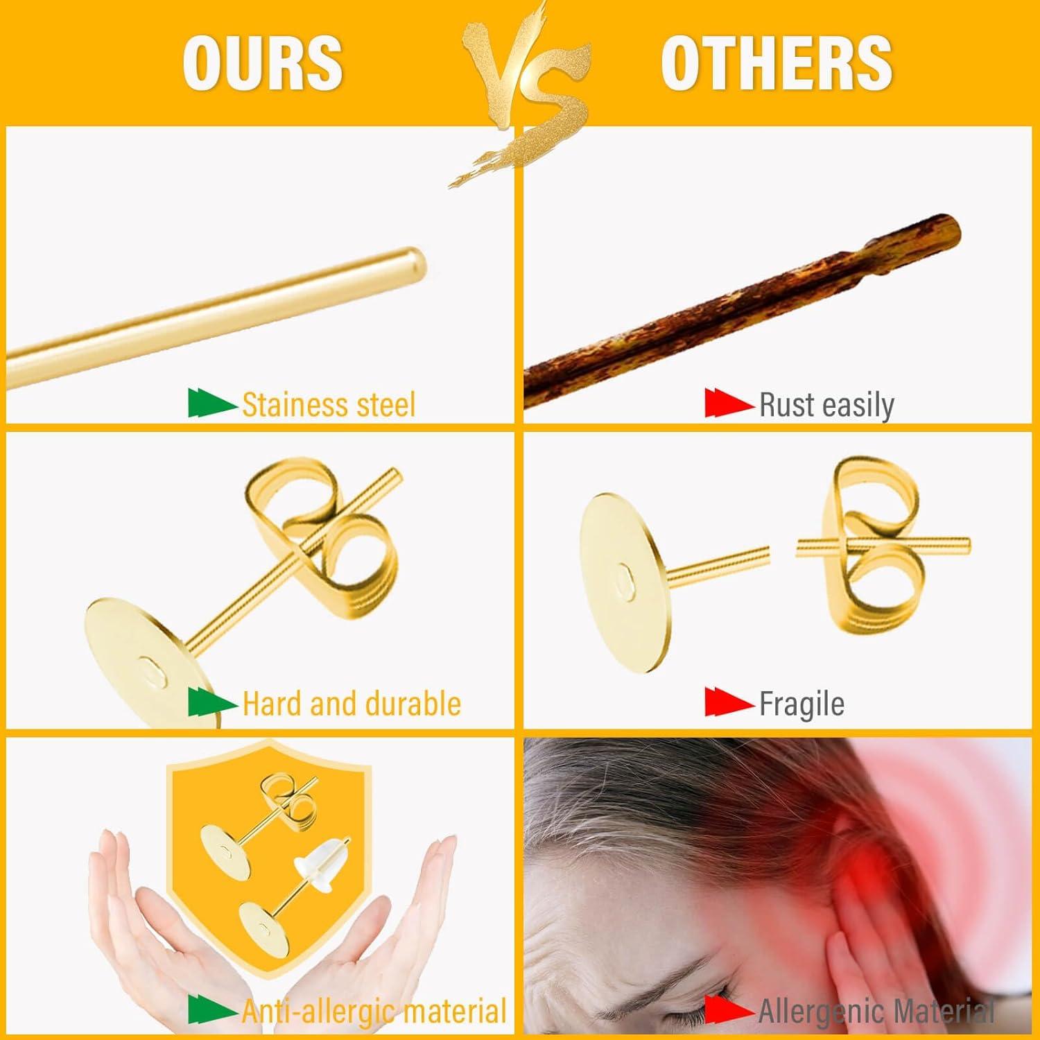 Kit de Fabricación de Aretes Flasoo 1200 Piezas Acero Inoxidable